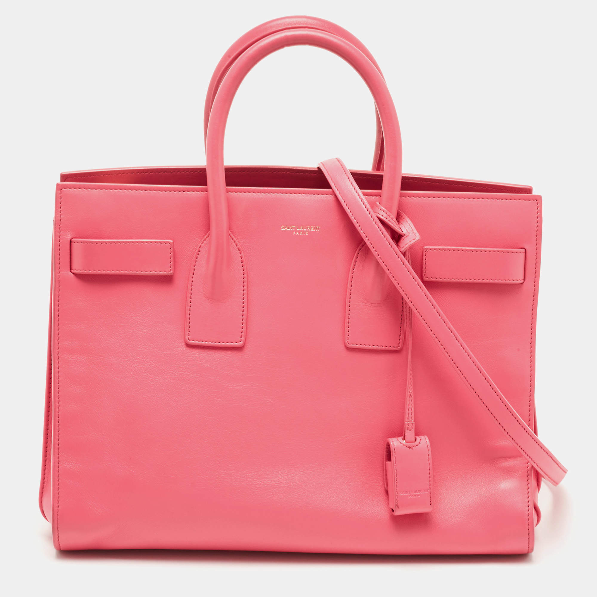 Saint Laurent Pink Leather Small Classic Sac De Jour Tote