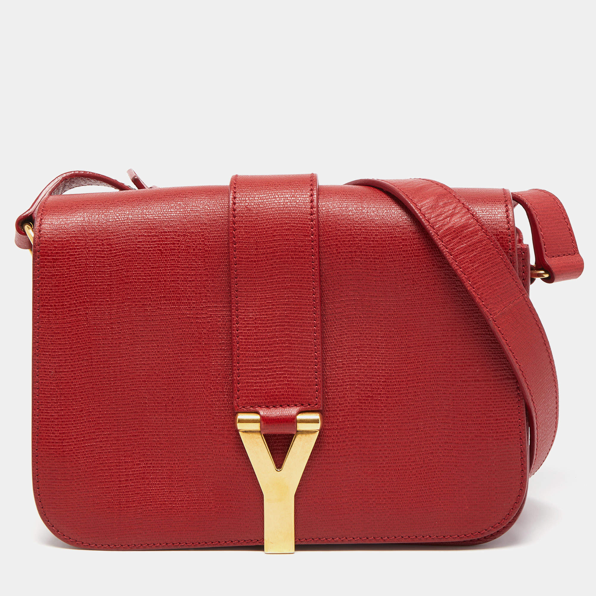 Pre Owned Saint Laurent Red Leather Medium Universite Shoulder Bag