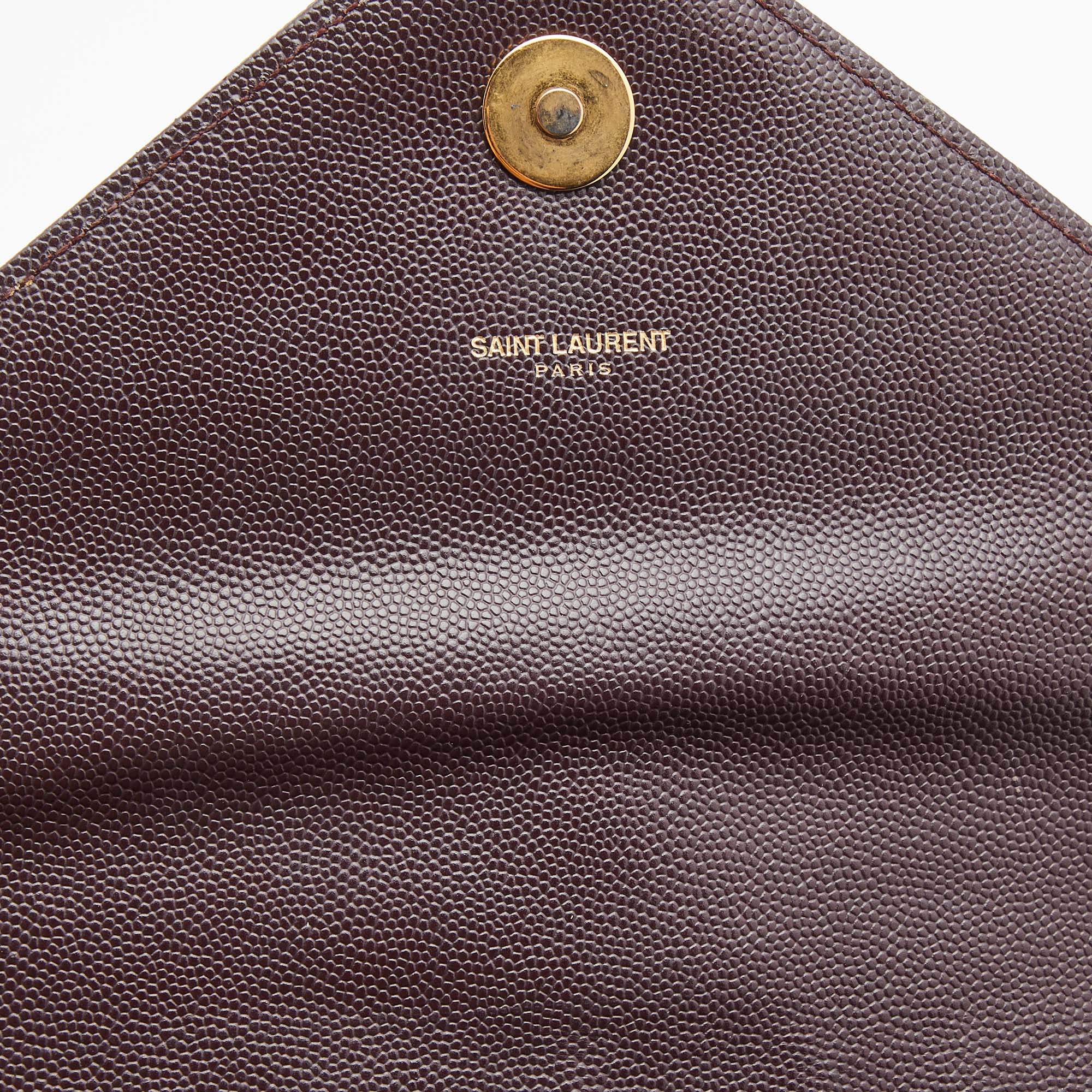 Saint Laurent Burgundy Matelassé Leather Large Monogram Envelope Shoulder  Bag Saint Laurent Paris