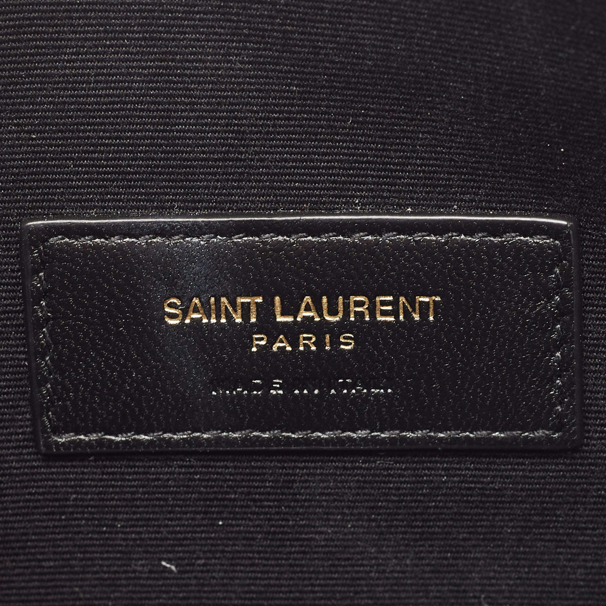 Saint Laurent Black Matelassé Leather Large Cassandre Zip Pouch