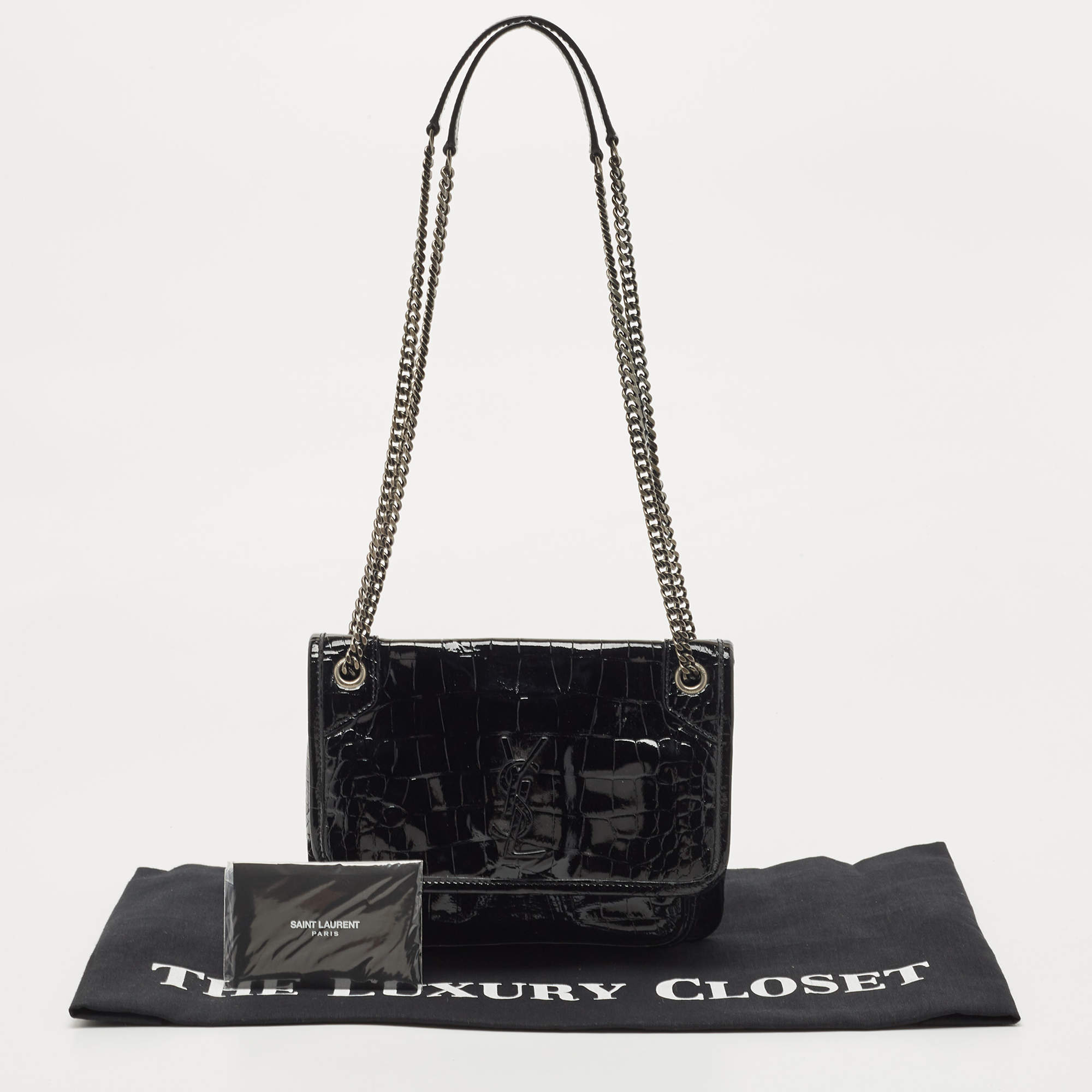 Niki patent leather crossbody bag Saint Laurent Black in Patent leather -  23803752