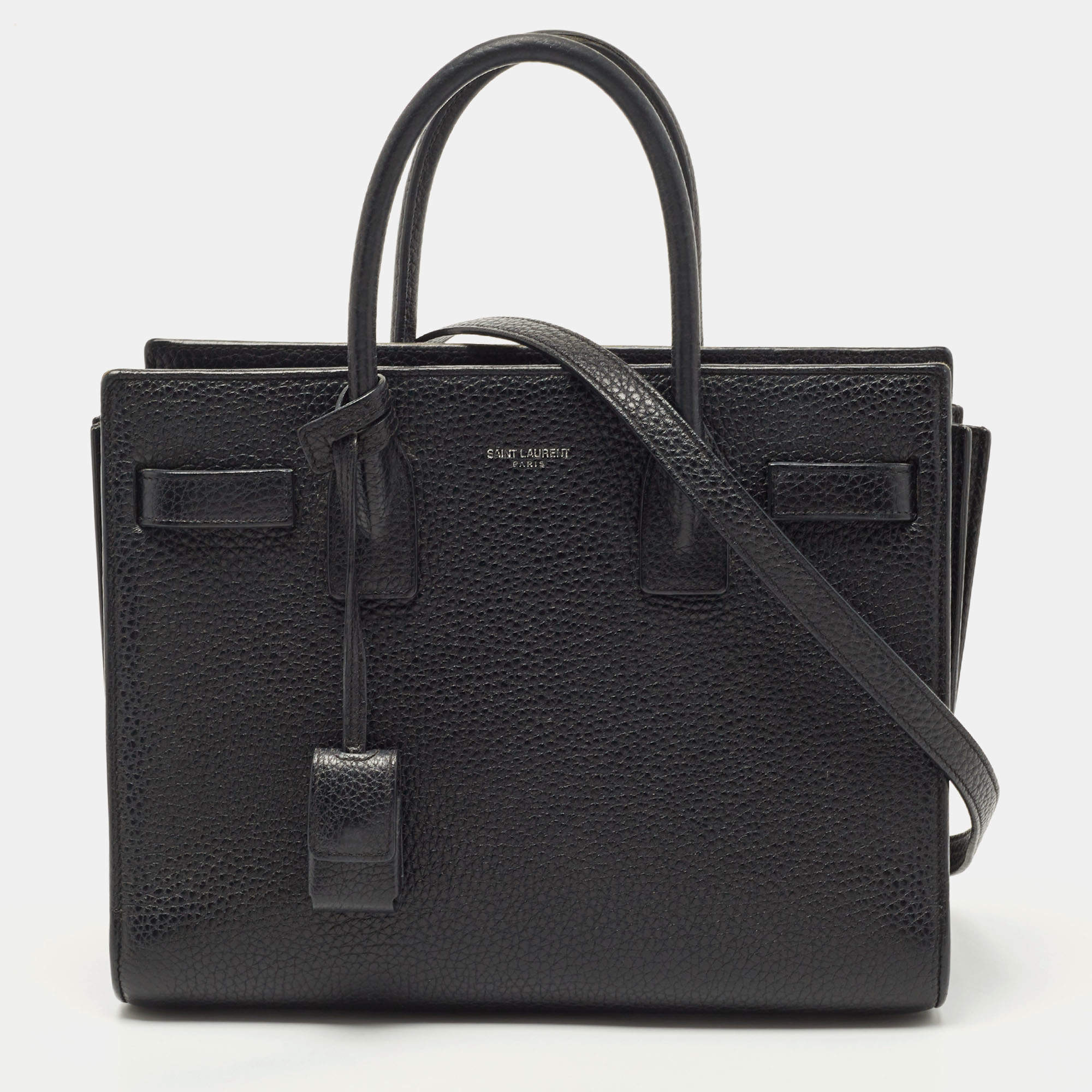 Pre Owned Saint Laurent Black Leather Baby Classic Sac De Jour Tote