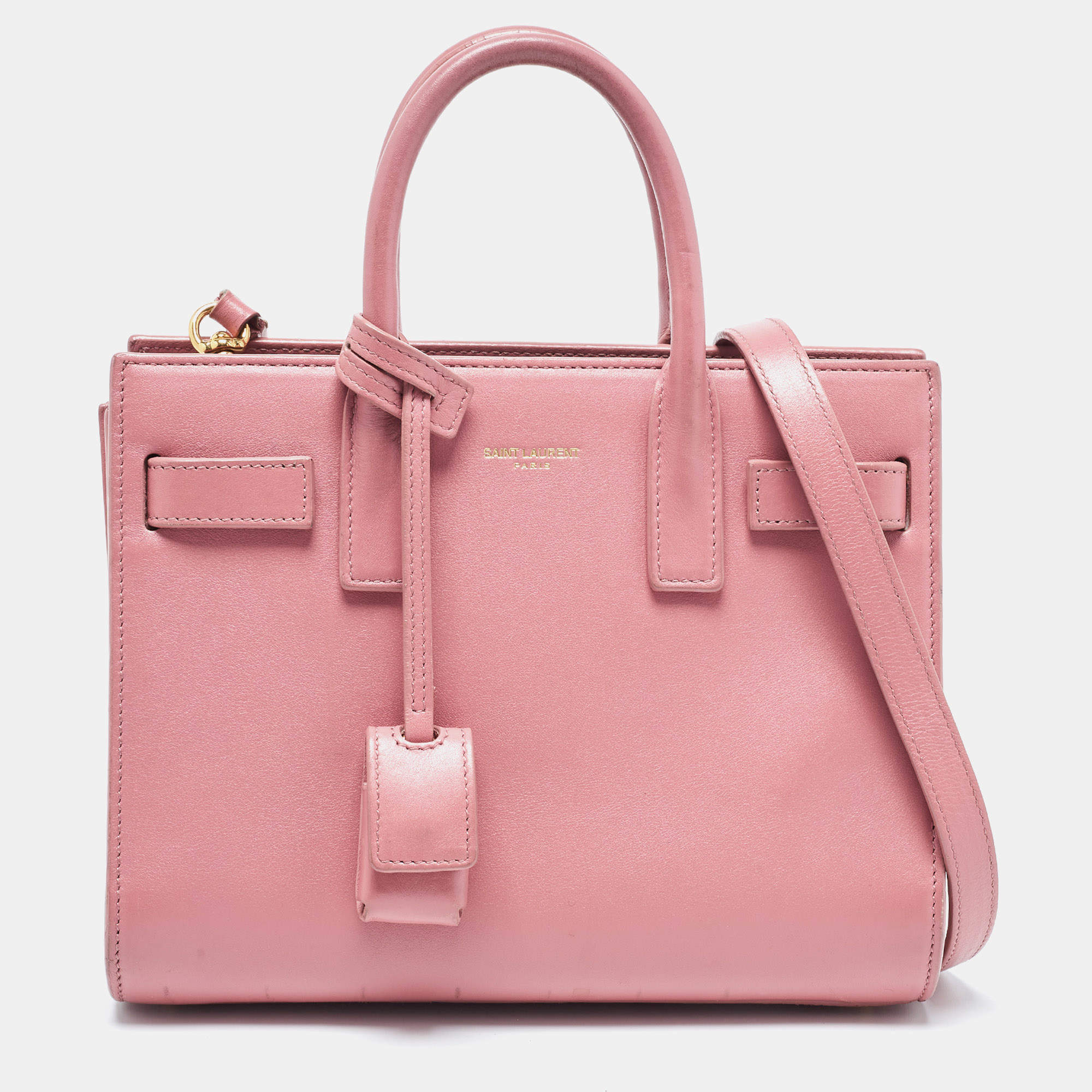 Sac de jour leather tote Saint Laurent Pink in Leather - 32172444