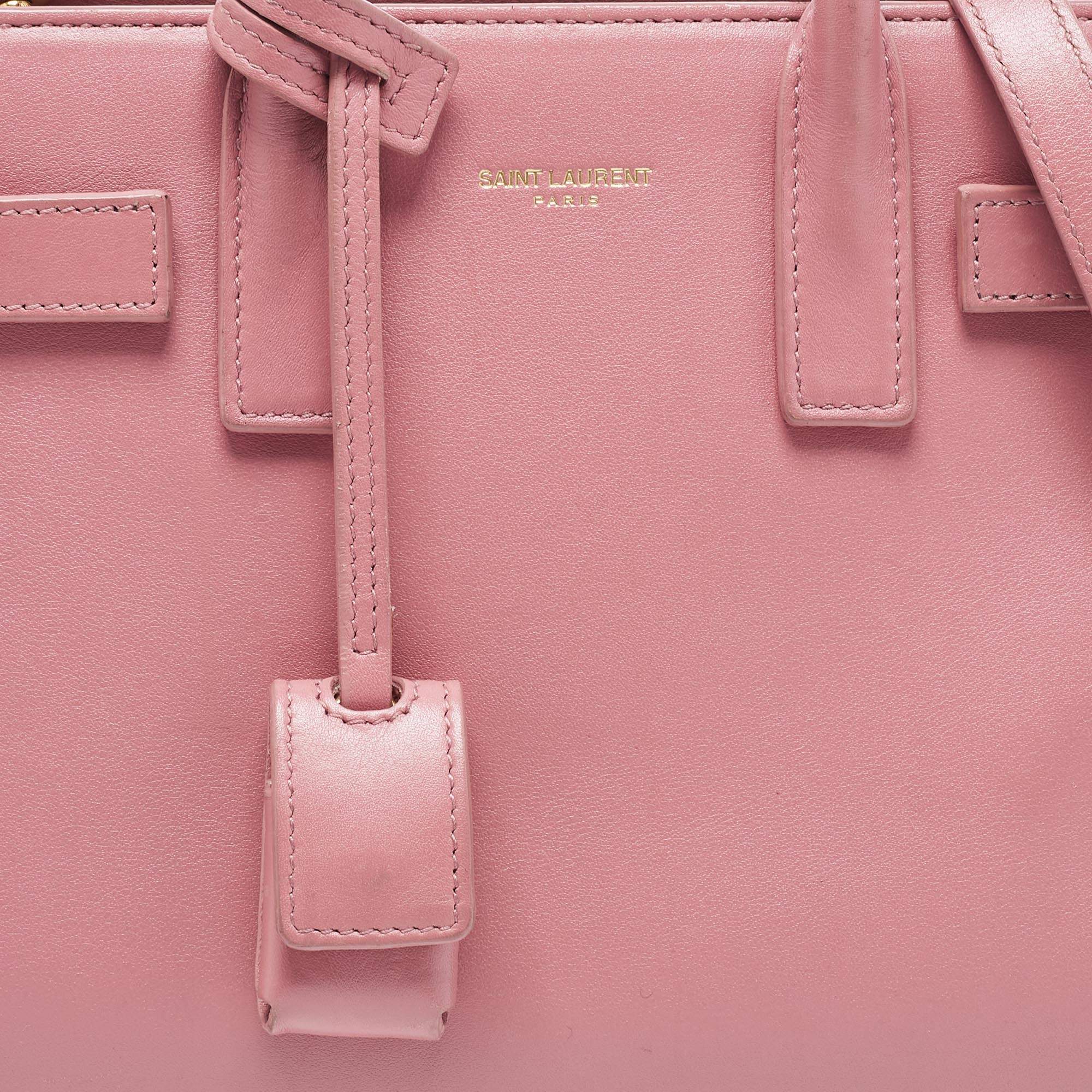 Sac de jour leather tote Saint Laurent Pink in Leather - 32818336