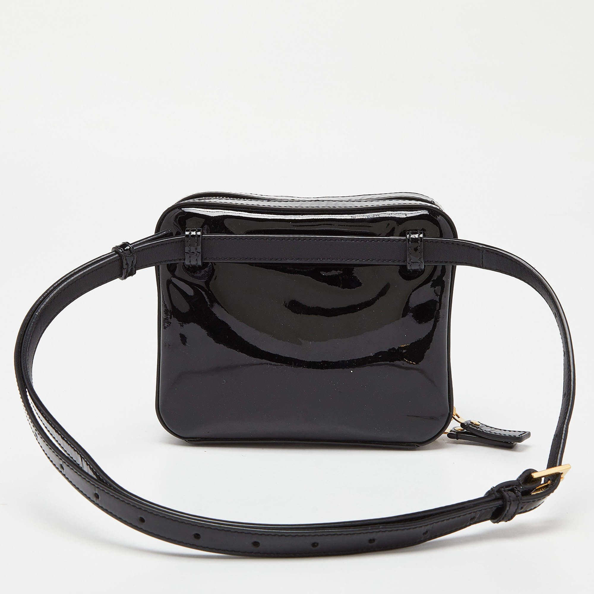 Saint Laurent Black Patent Leather Vicky Monogram Belt Bag Saint Laurent  Paris