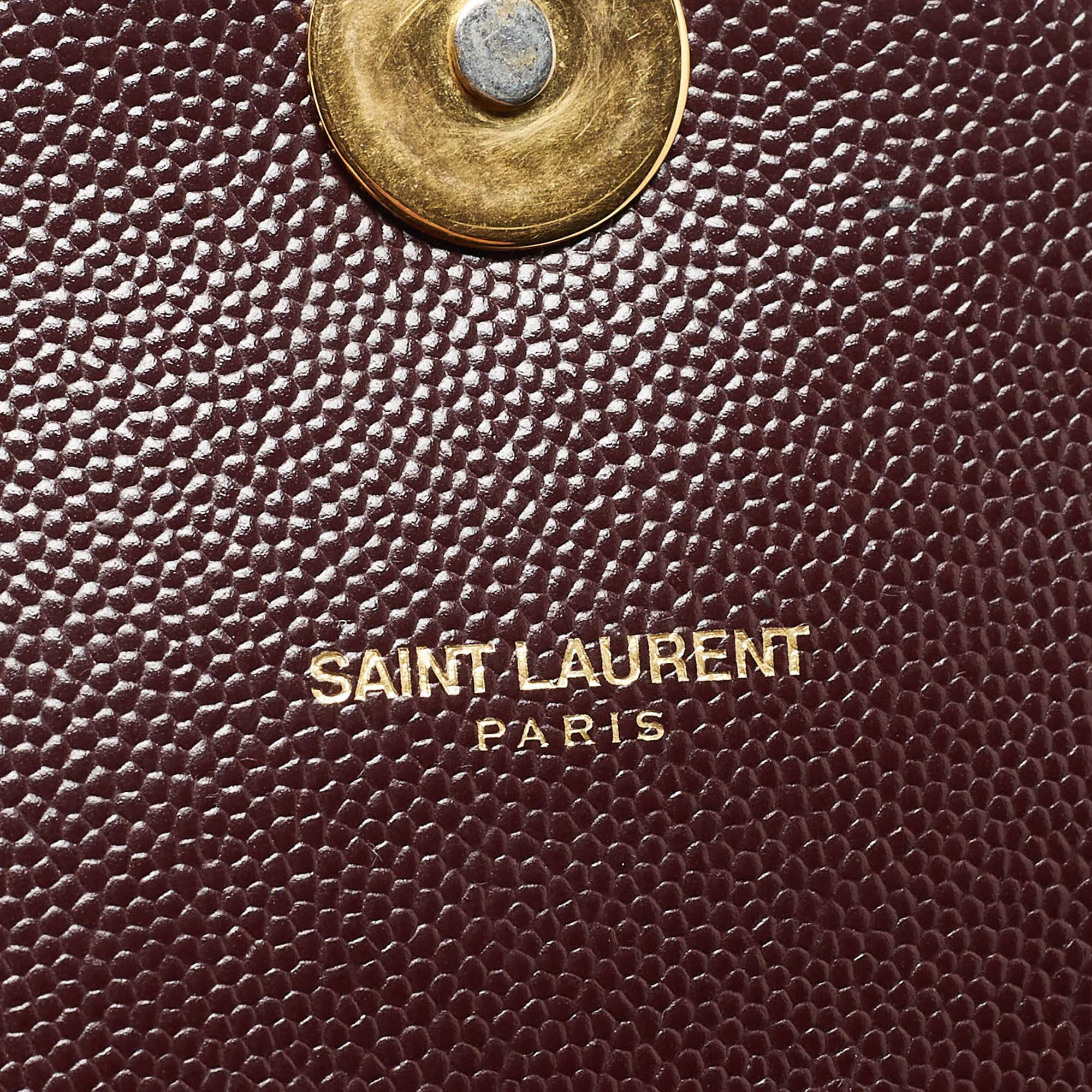Saint Laurent Burgundy Matelassé Leather Small Monogram Cabas Tote Saint  Laurent Paris