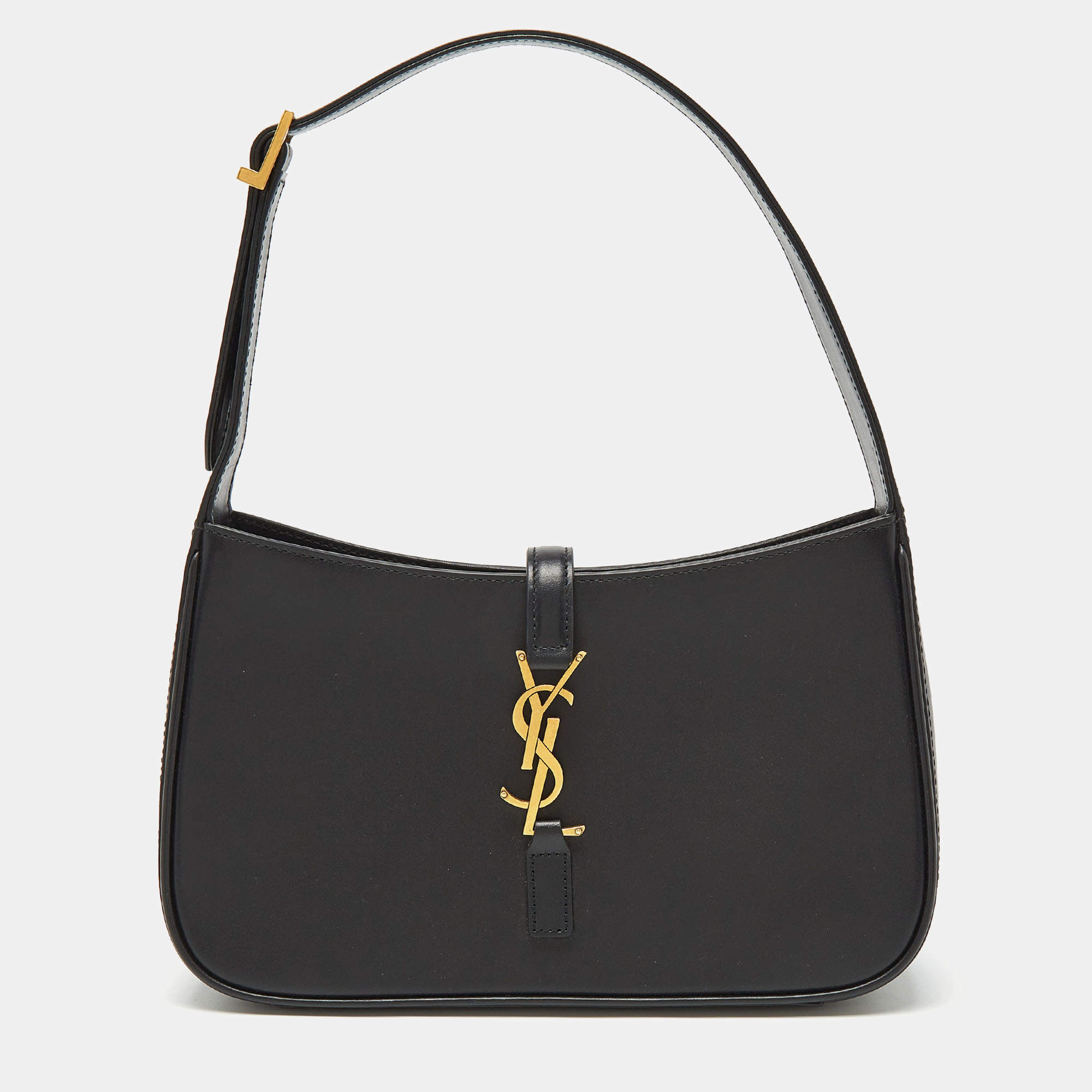 مملوكة مسبقًا Saint Laurent Black Leather LE 5 À 7 Shoulder Bag