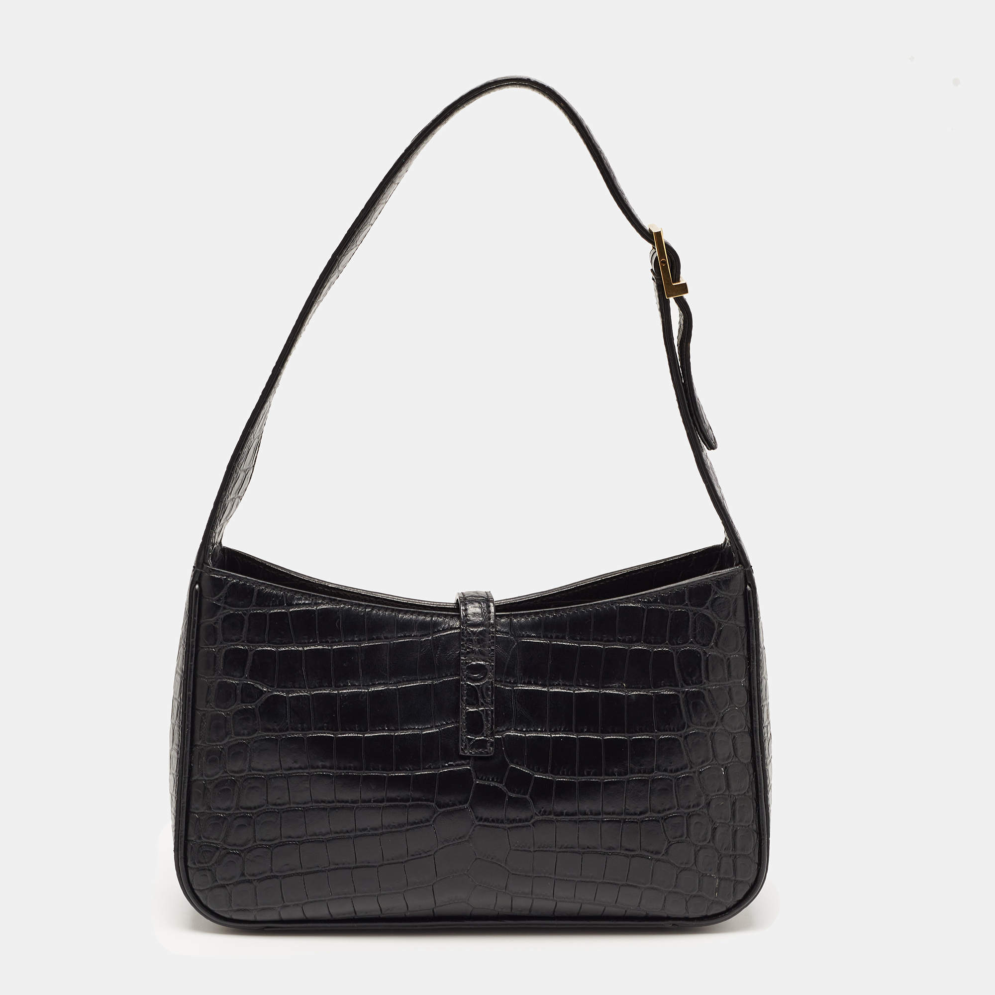 Le 5 A 7 Patent Leather Shoulder Bag in Black - Saint Laurent