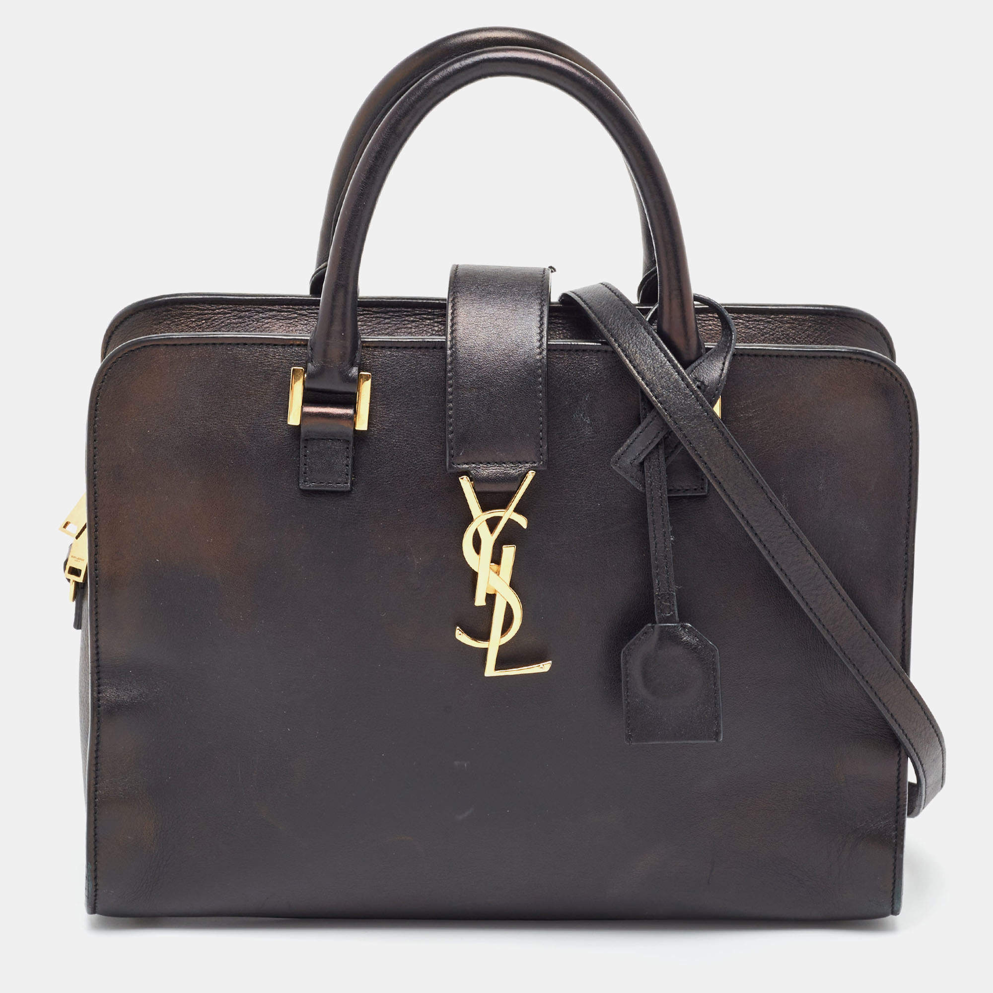 Saint Laurent White Leather Baby Monogram Cabas Tote Saint Laurent Paris