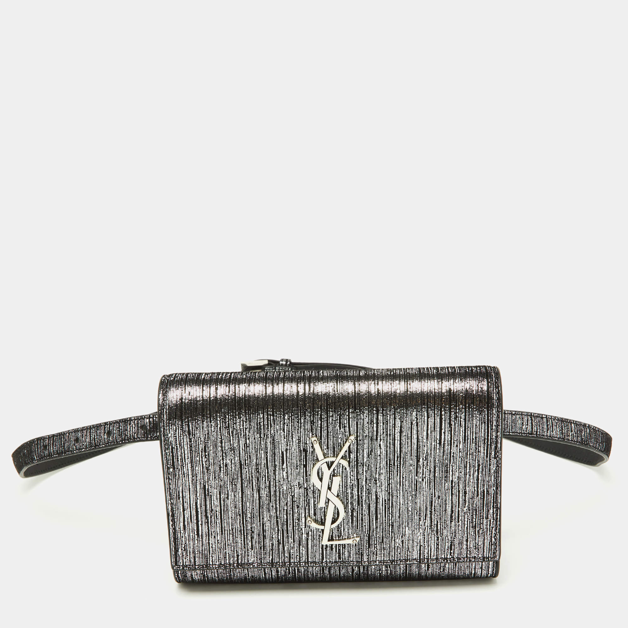 Saint Laurent Silver/Black Suede Kate Belt Bag