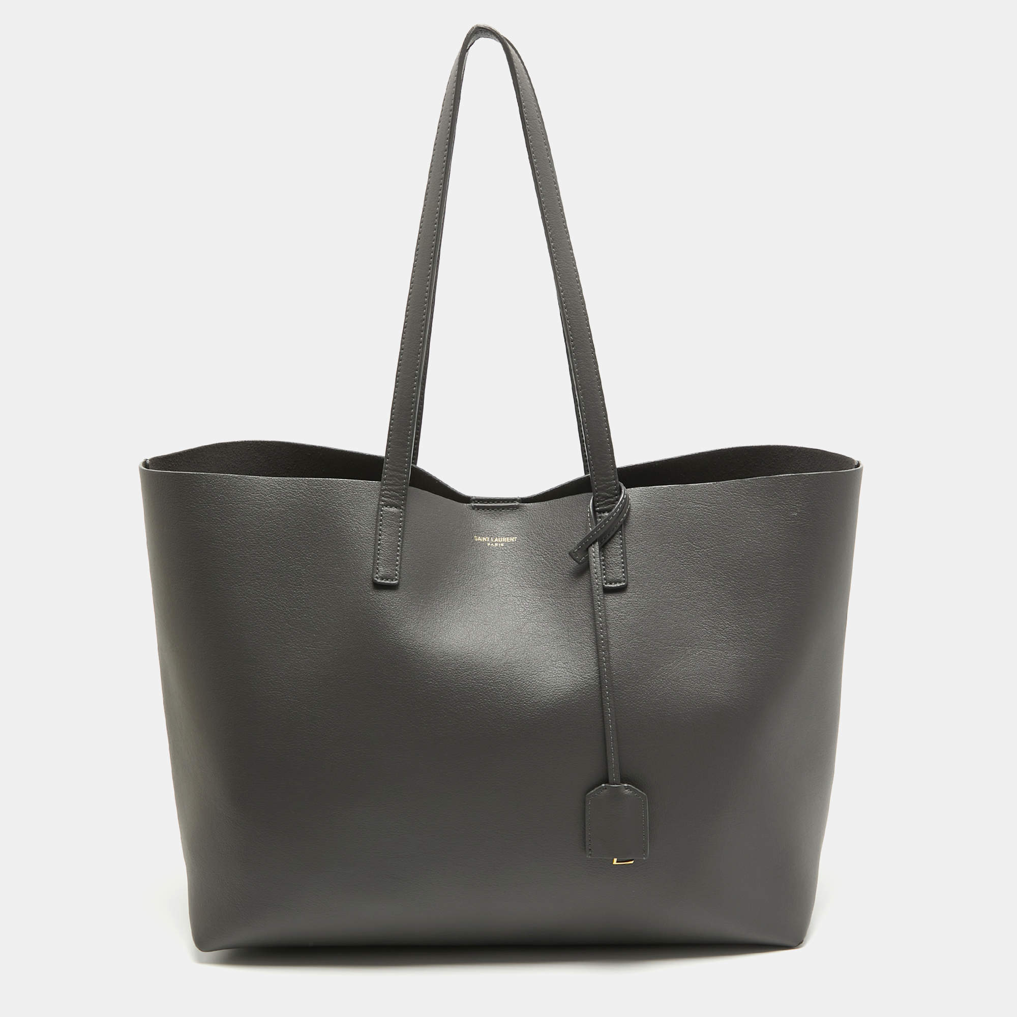 Saint Laurent Grey Leather East West Tote