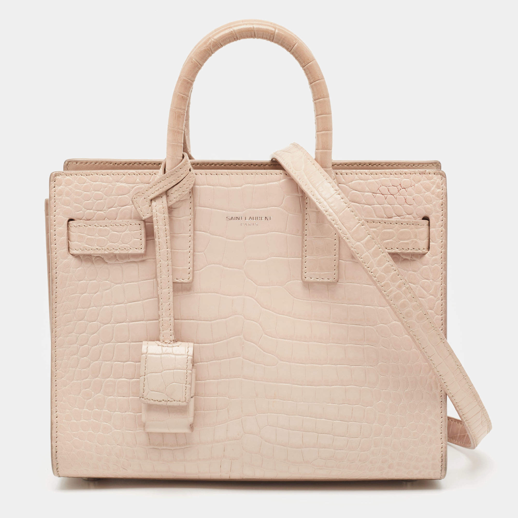 Pre Owned حقيبة سان لوران نانو ساك دي جور جلد تركواز