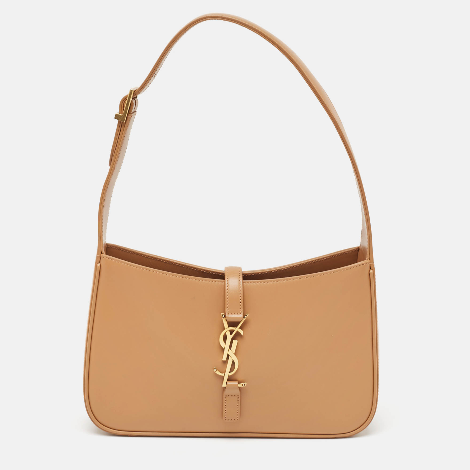Pre Owned Saint Laurent Brown Leather Le 5 À 7 Hobo