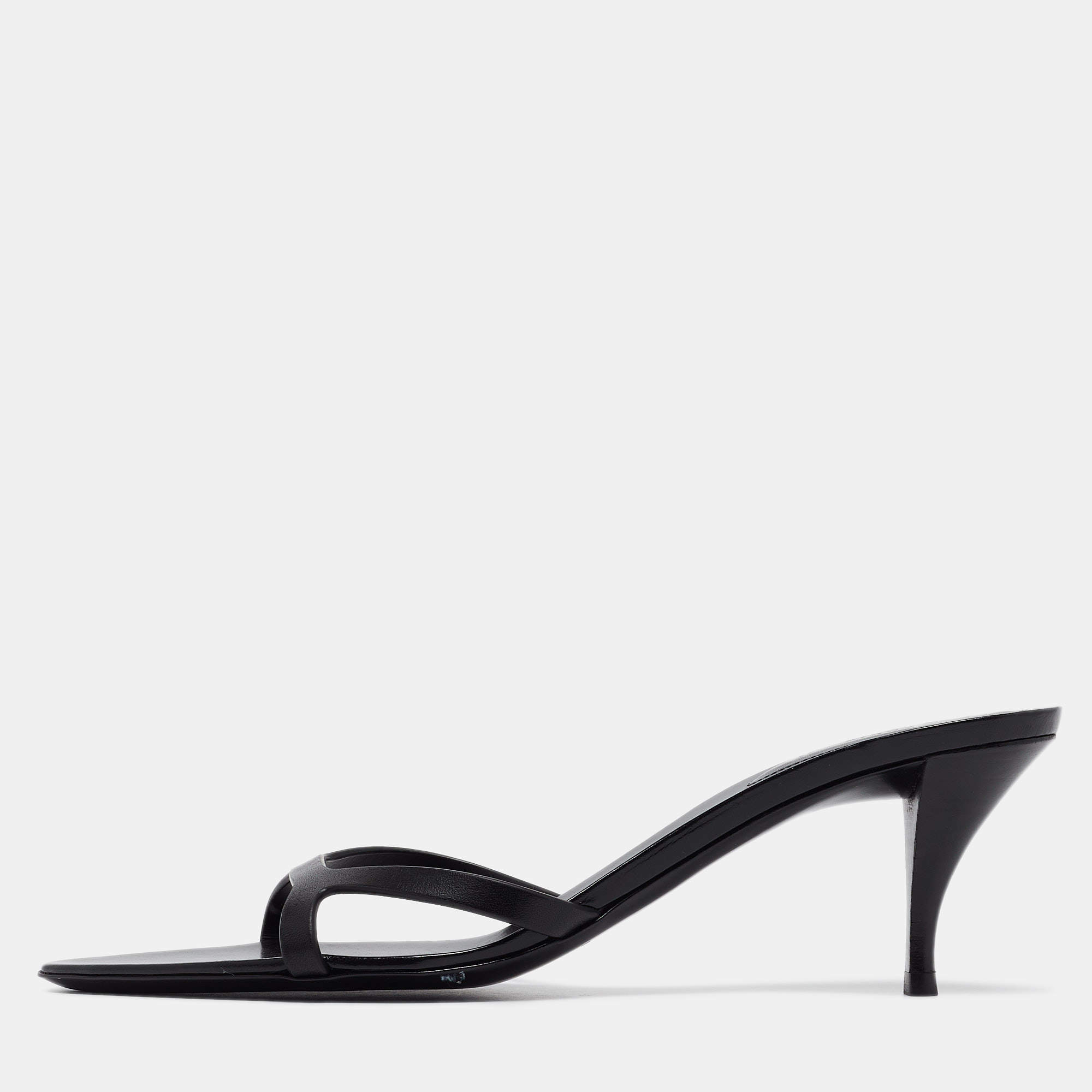 Saint Laurent Black Leather Carla Sandals Size 39