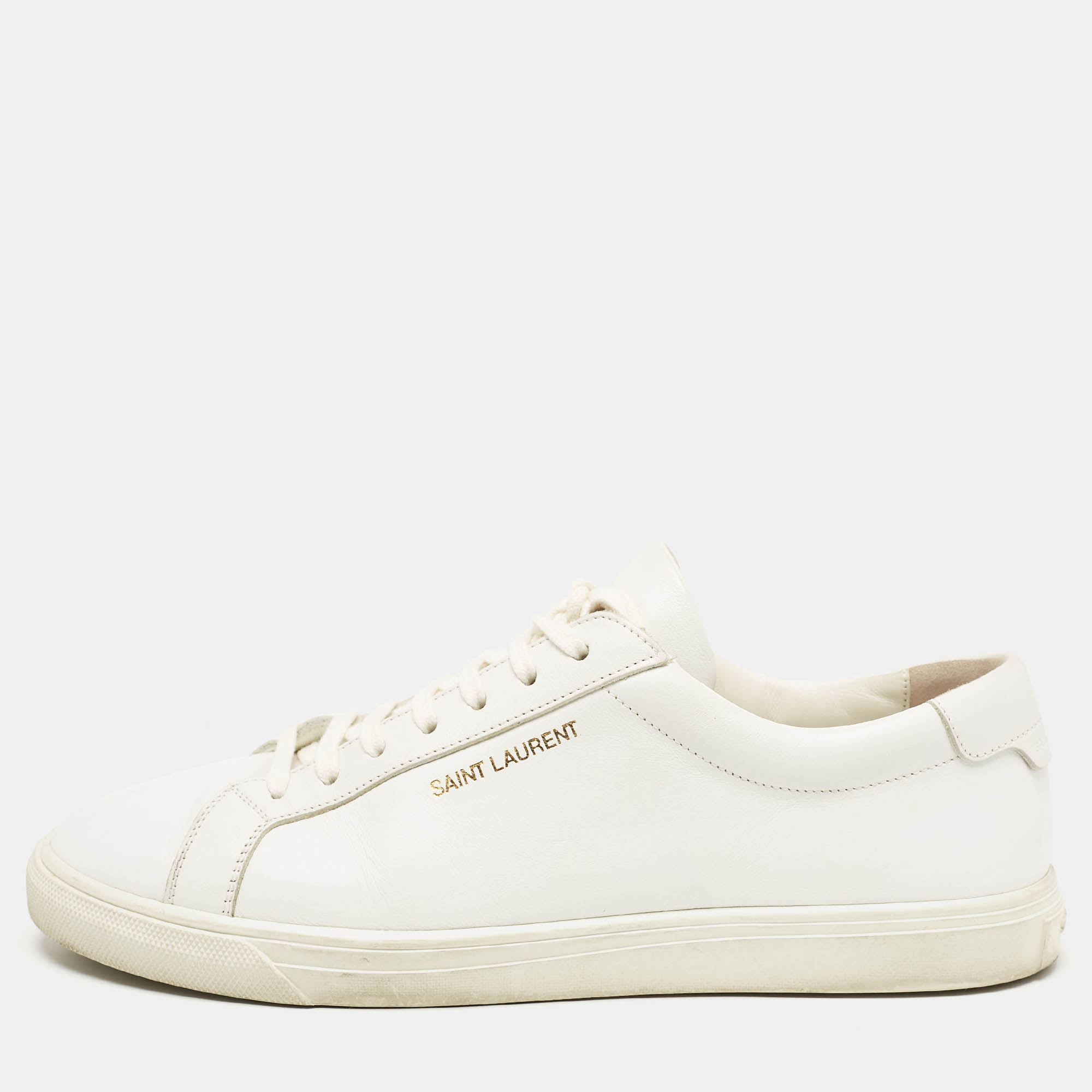 Pre Owned Saint Laurent White Leather Court Classic Sneakers Size 39