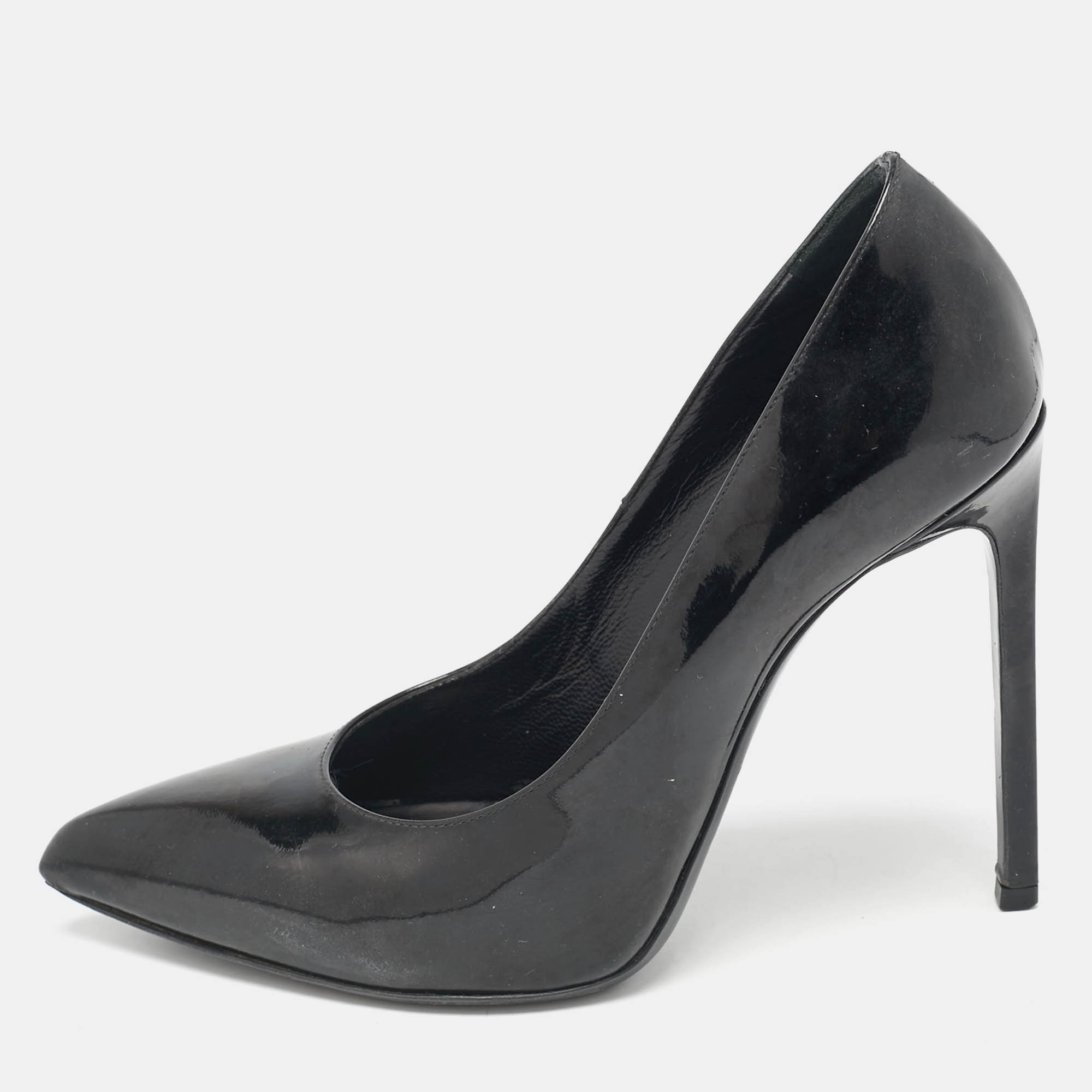 Saint Laurent Black Patent Leather Anja Pumps Size 36