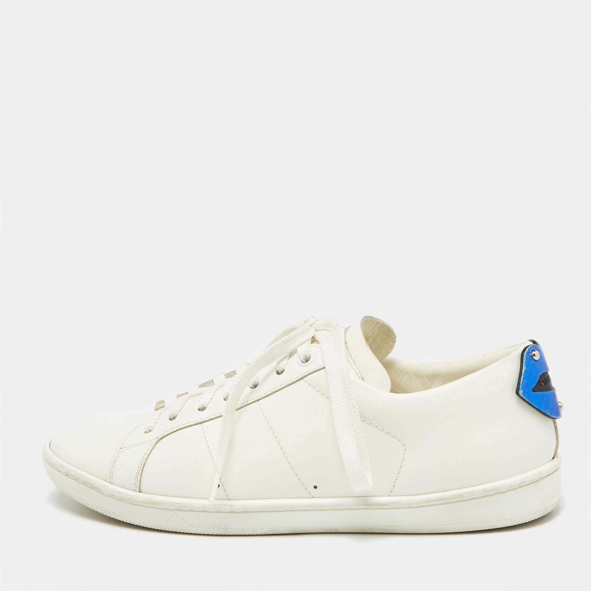 Saint Laurent White Leather Court Classic Sneakers Size 37