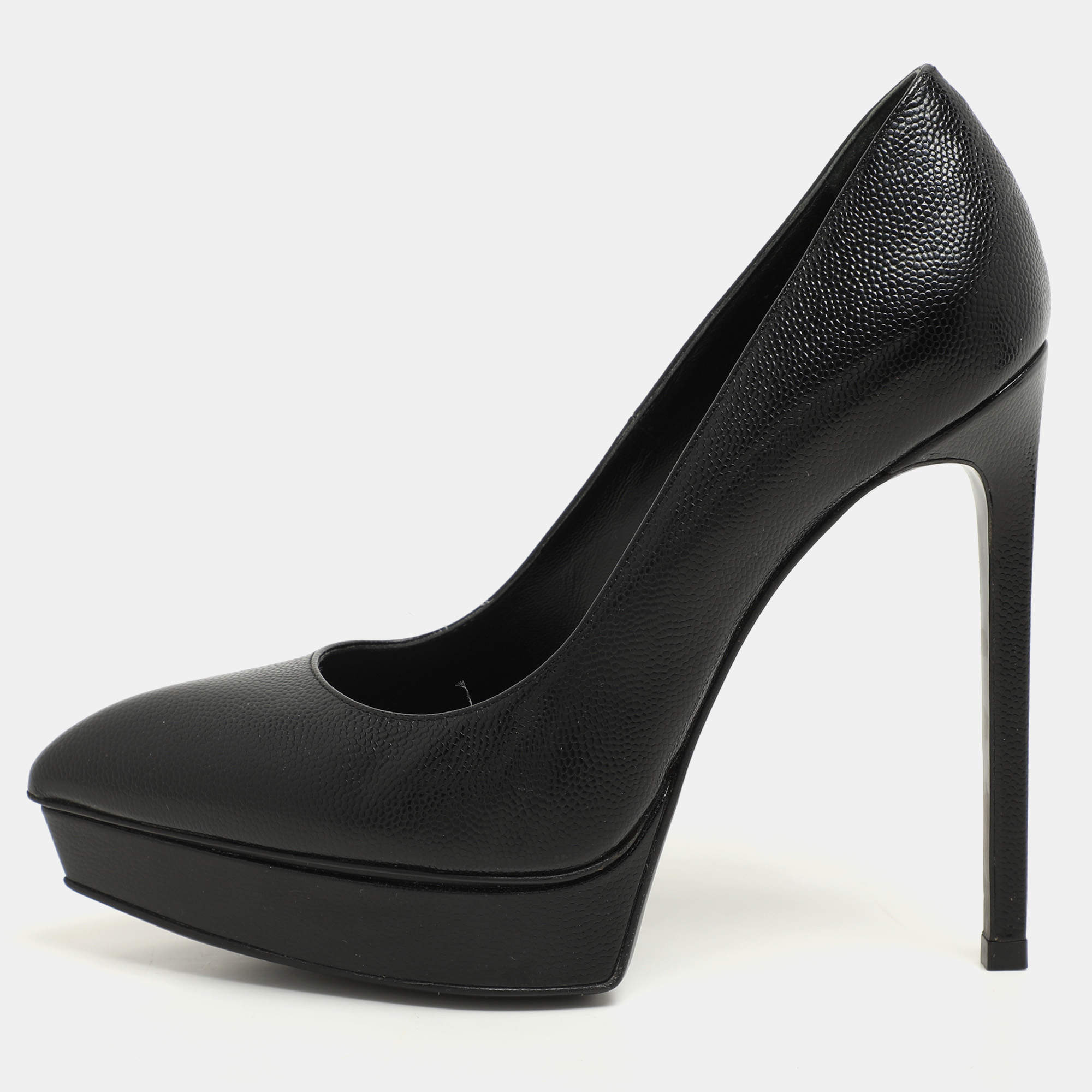 Saint Laurent Black Leather Janis Pumps Size 36