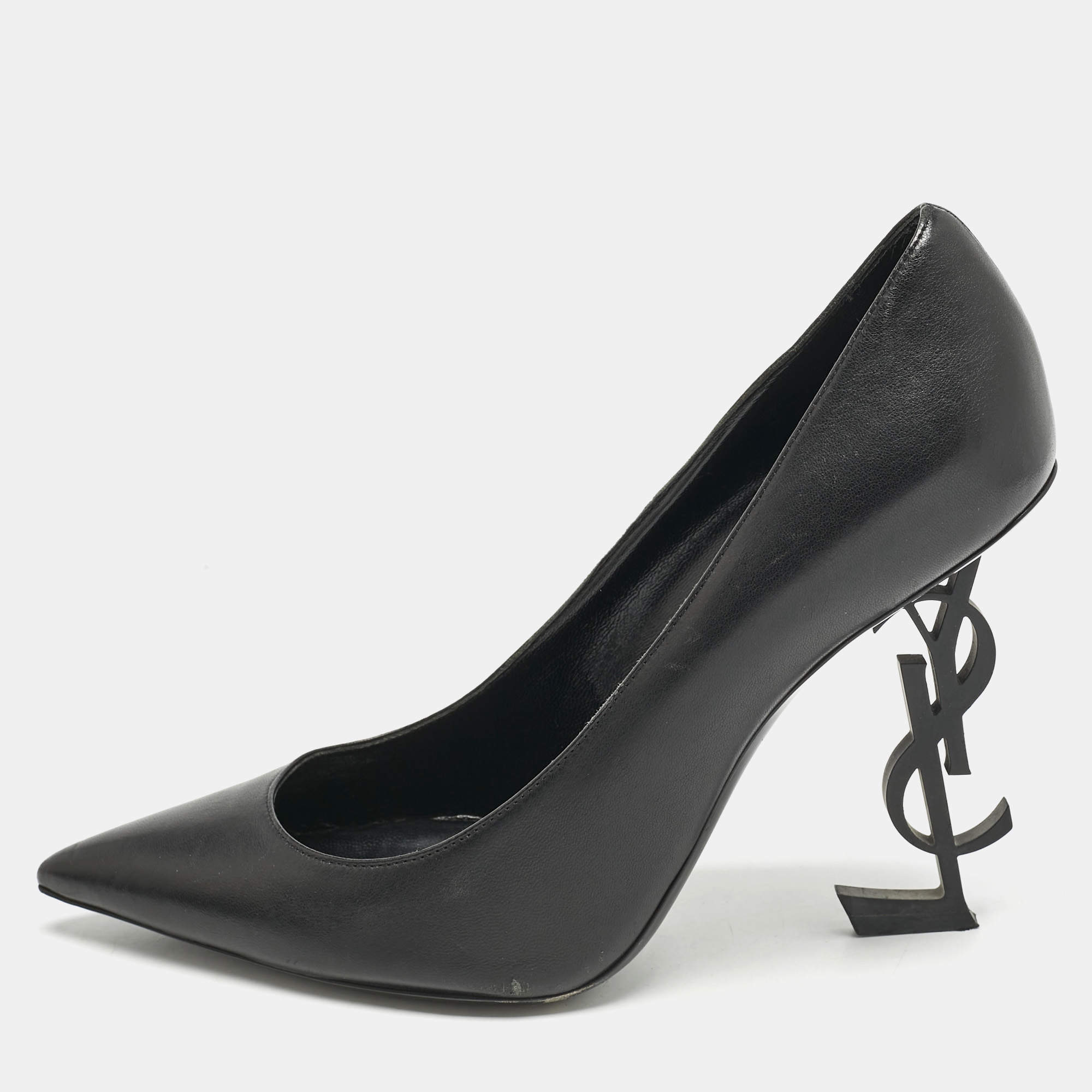 Saint Laurent Black Leather Opyum Pumps Size 40