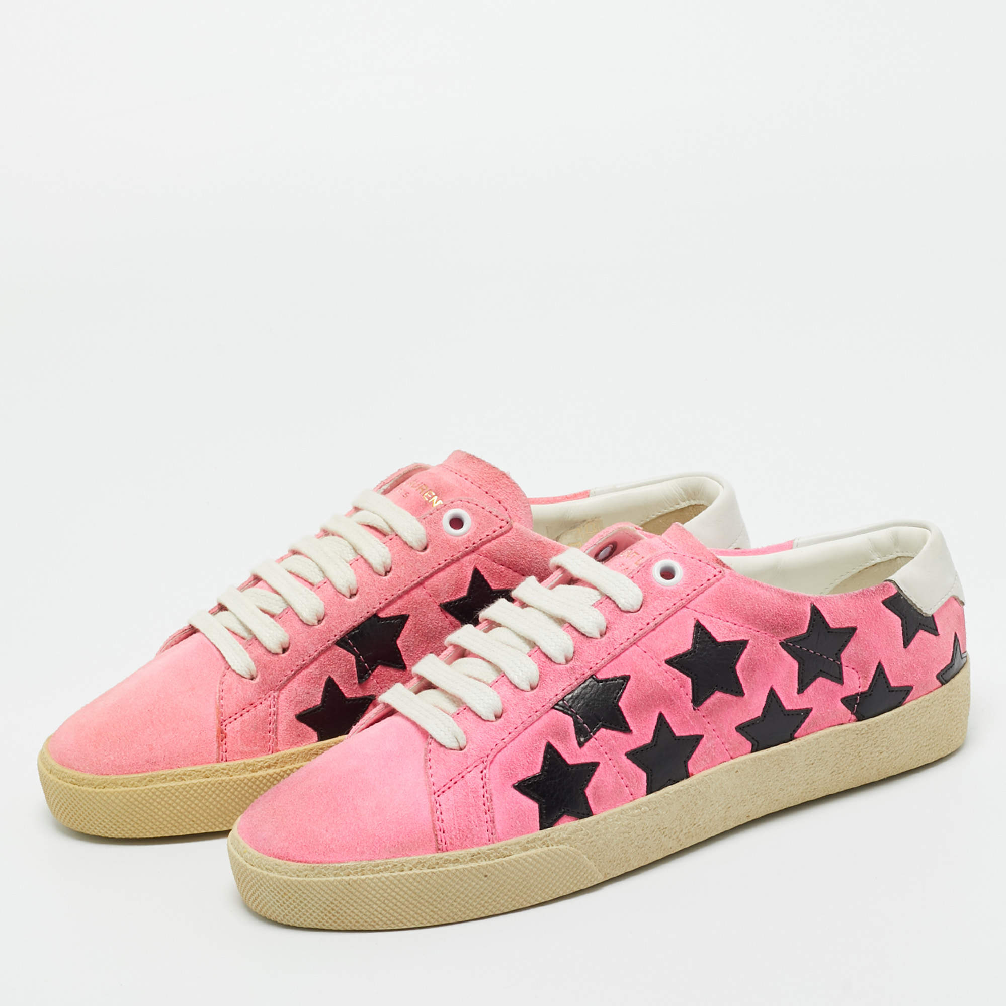 Saint Laurent Black Leather SL/16H Studded High Top Sneakers