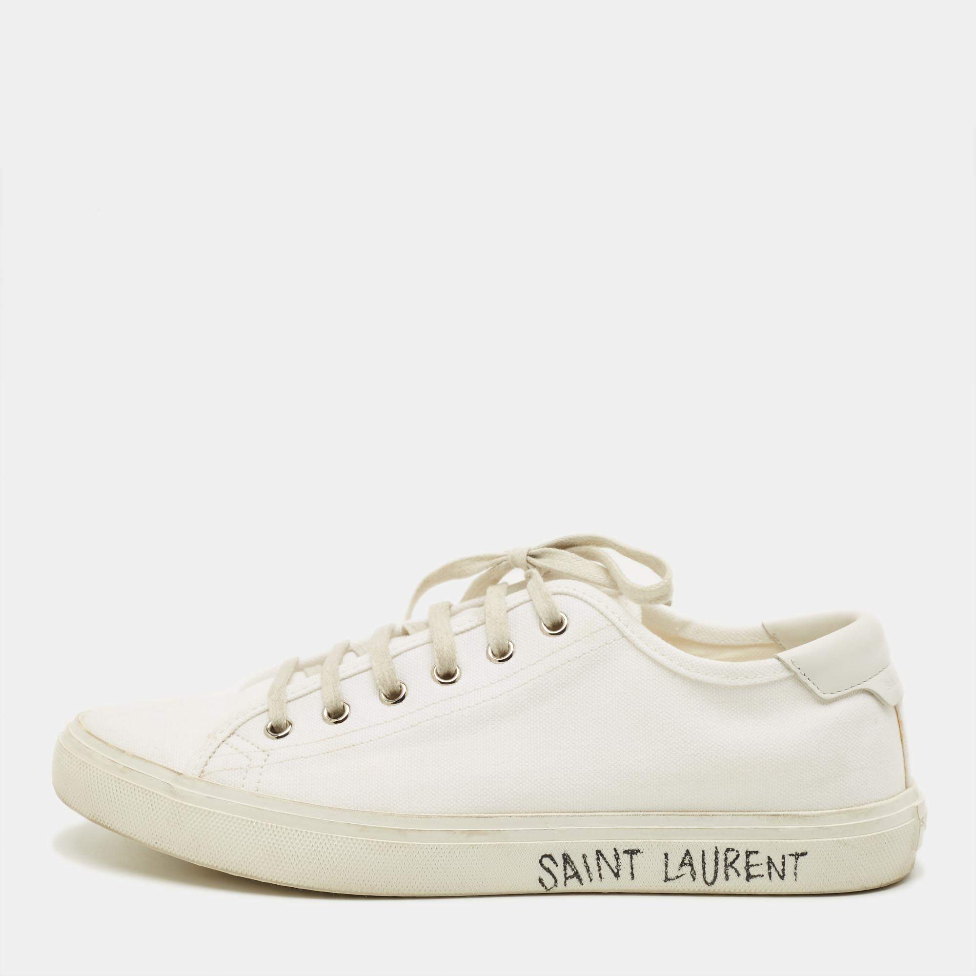 مملوكة مسبقًا Saint Laurent Malibu Size 40 Canvas Low Top Sneakers