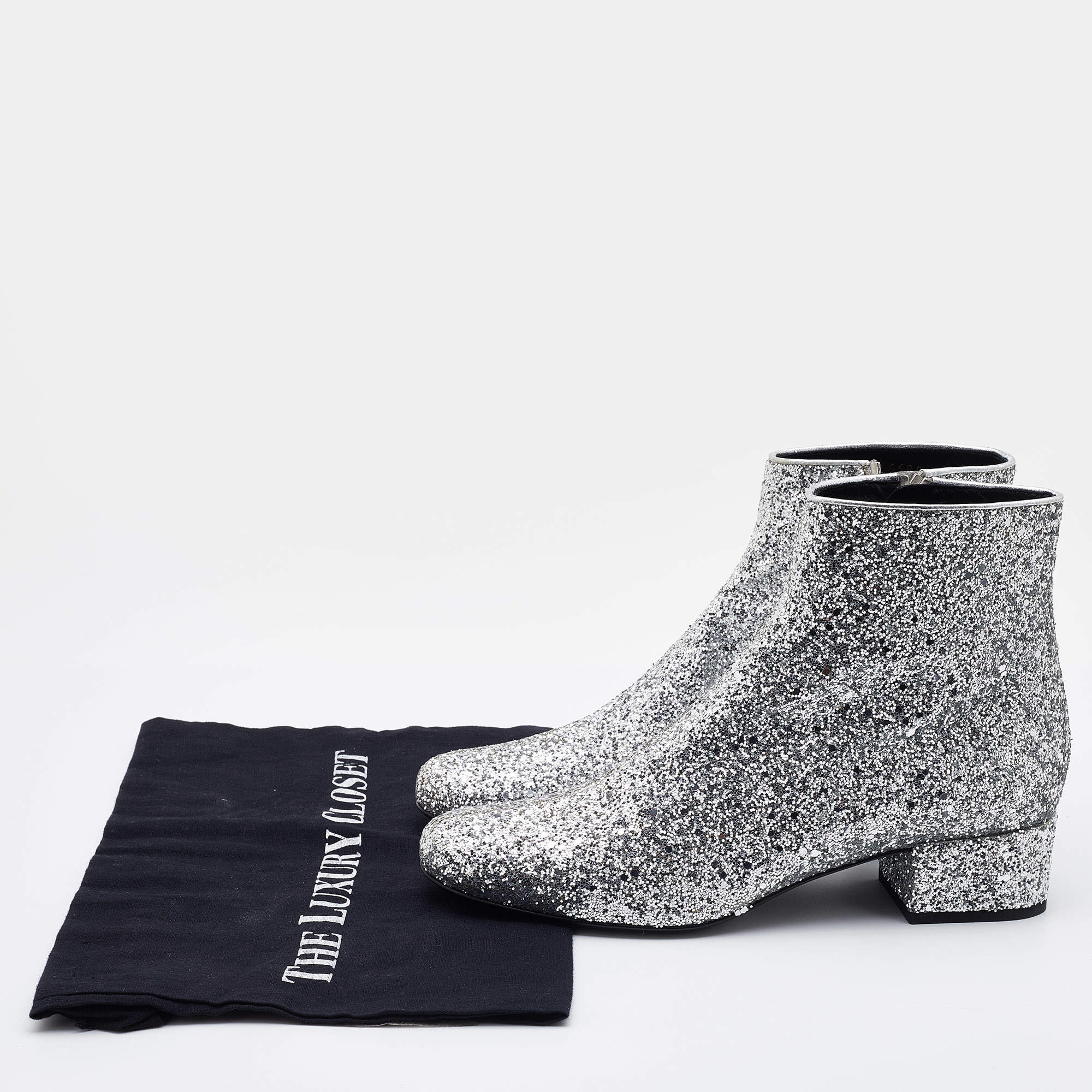 Saint Laurent Caleb 45 Glitter Boot Size 41.5 NEW