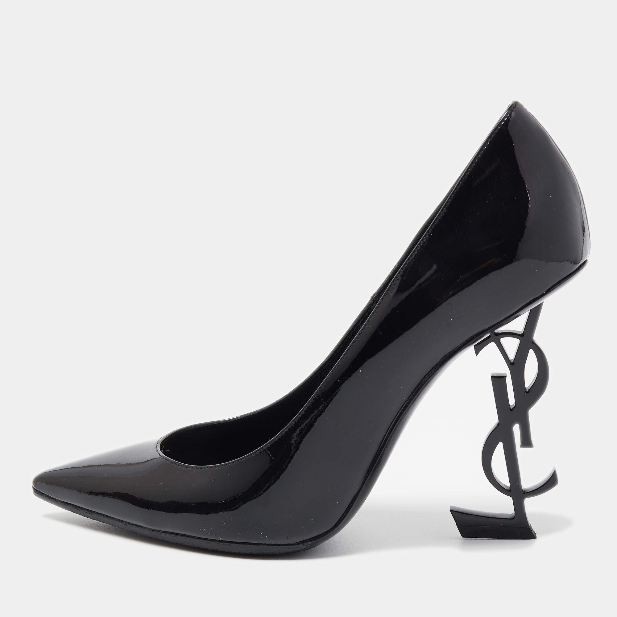 Saint Laurent Black Patent Leather Opyum Pumps Size 38