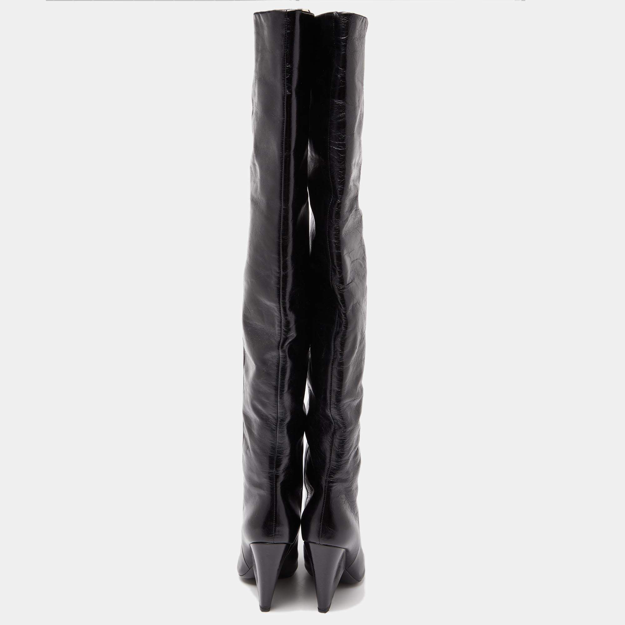 Saint laurent niki outlet over the knee boots