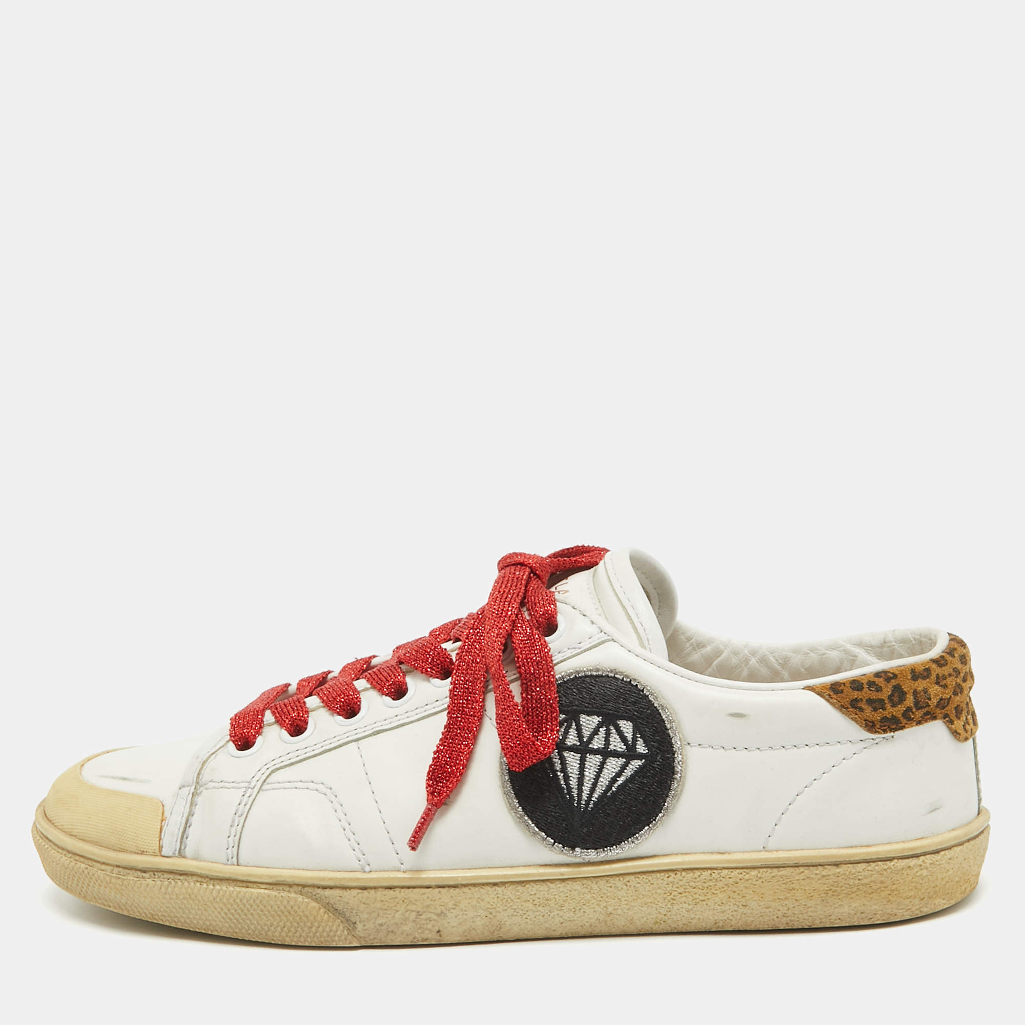 Saint Laurent White Leather Court Classic Sneakers Size 37