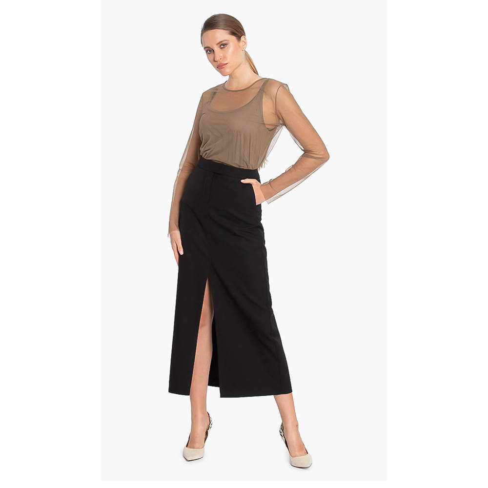 Pre Owned Salvatore Ferragamo Blue Mid Fit Skirt S (IT 40)