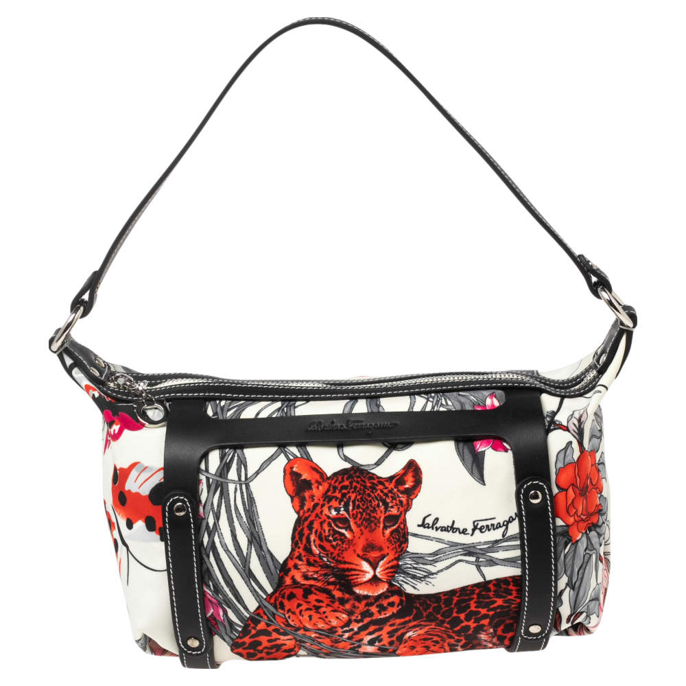 Pre Owned Salvatore Ferragamo Multicolor Nylon Fiera Boston Bag