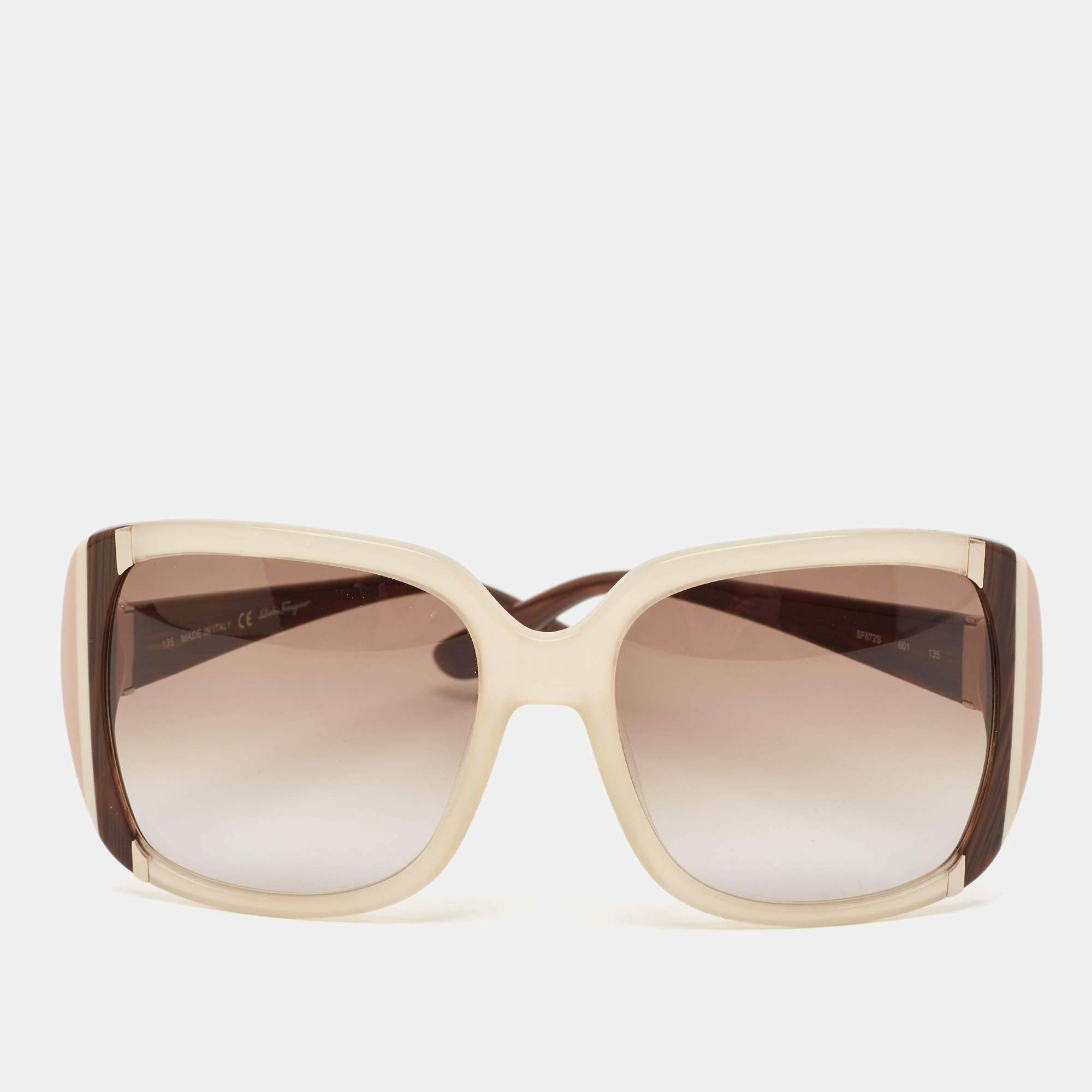 Salvatore Ferragamo Brown Gradient SF672S Oversized Sunglasses