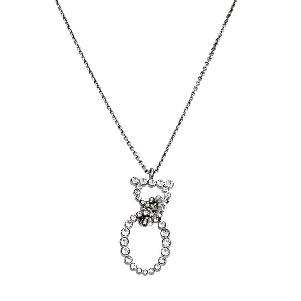 Pre Owned قلادة سالفاتوري فيراغامو غانشيني كريستال فضي اللون  