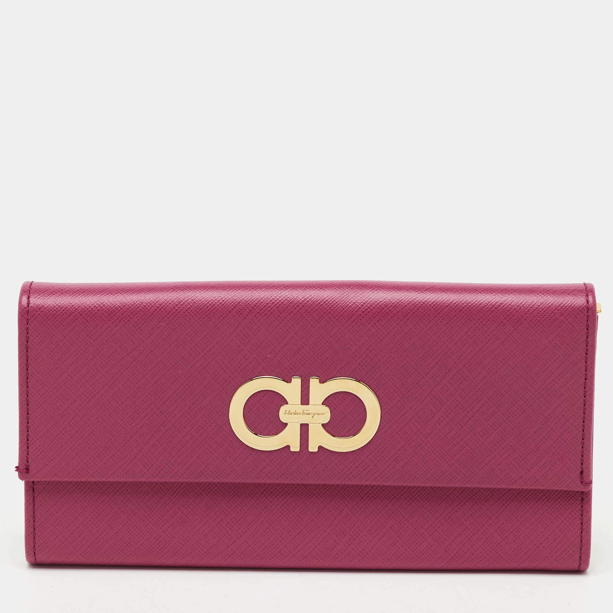 مملوكة مسبقًا محفظة كونتيننتال سالفاتوري فيراغامو جلد غانسيو وردية