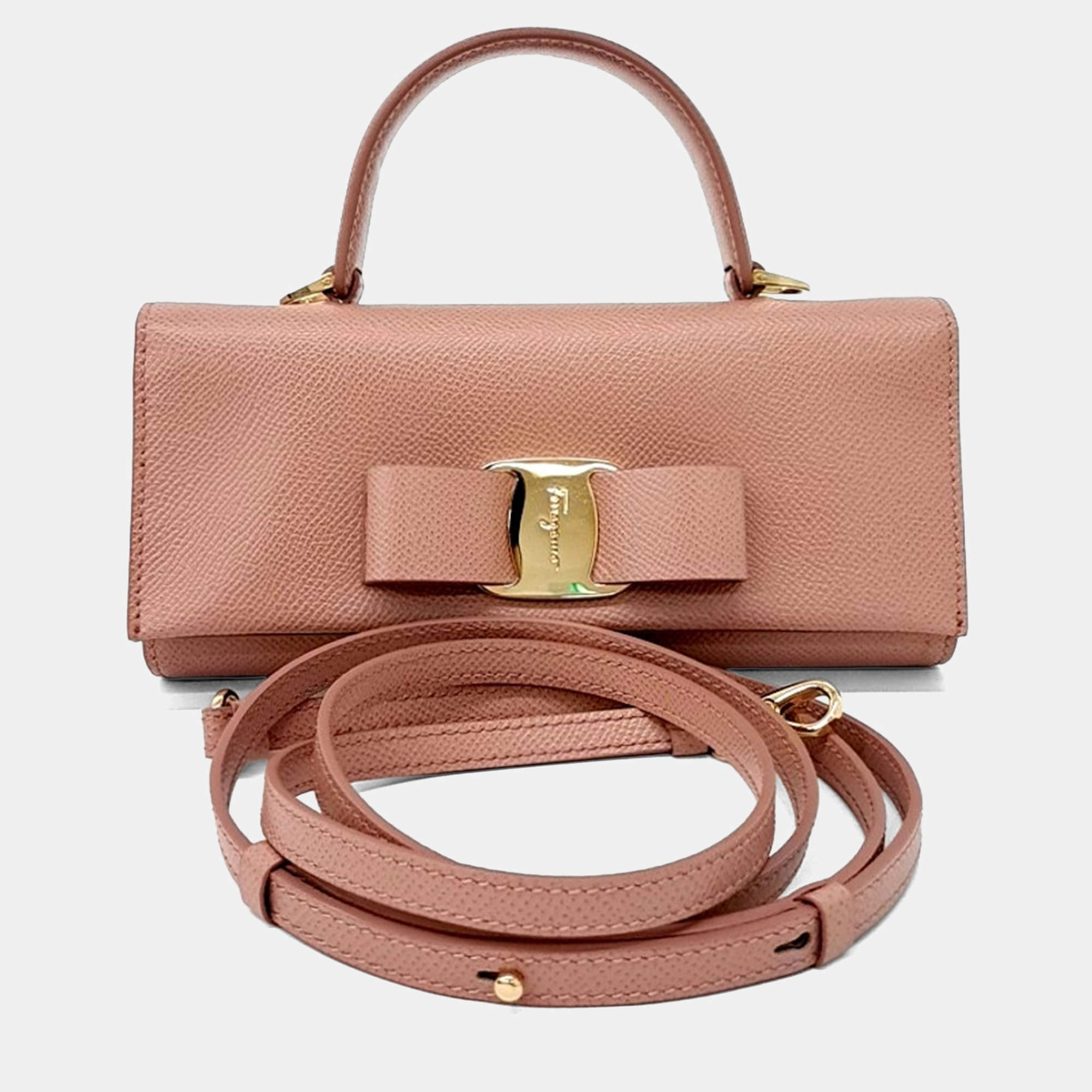 مملوكة مسبقًا Salvatore Ferragamo Pink Leather Tote and Crossbody bag