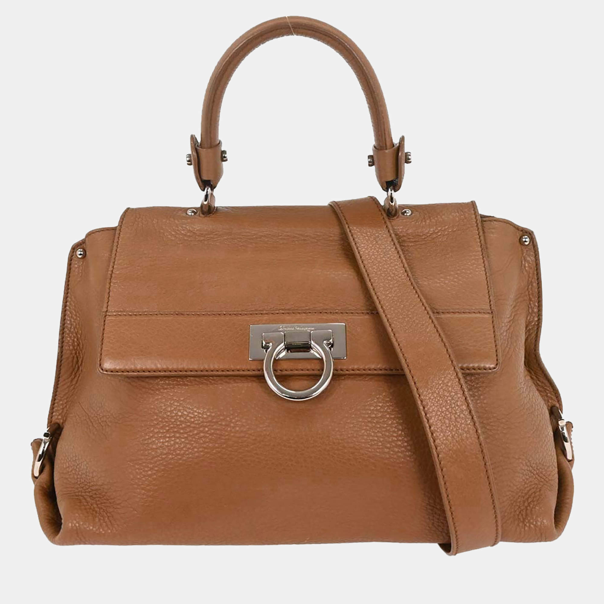 Pre Owned Salvatore Ferragamo Brown Sofia Gancini 2Way Handbag