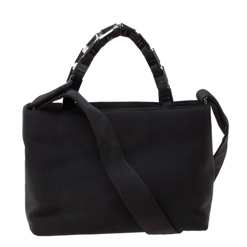 Pre Owned Salvatore Ferragamo Black Canvas Tote