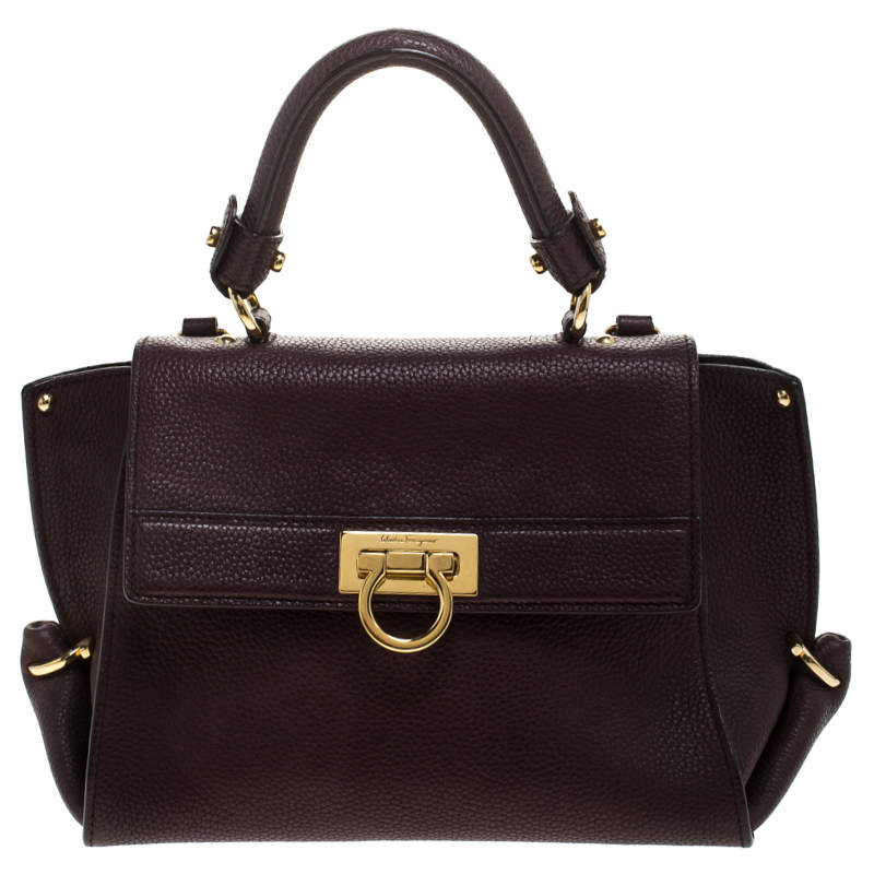 مملوكة مسبقًا Salvatore Ferragamo Burgundy Sofia Leather Top Handle Bag