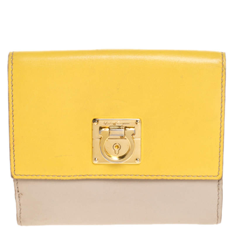 Salvatore Ferragamo buy Leather YELLOW Wallet