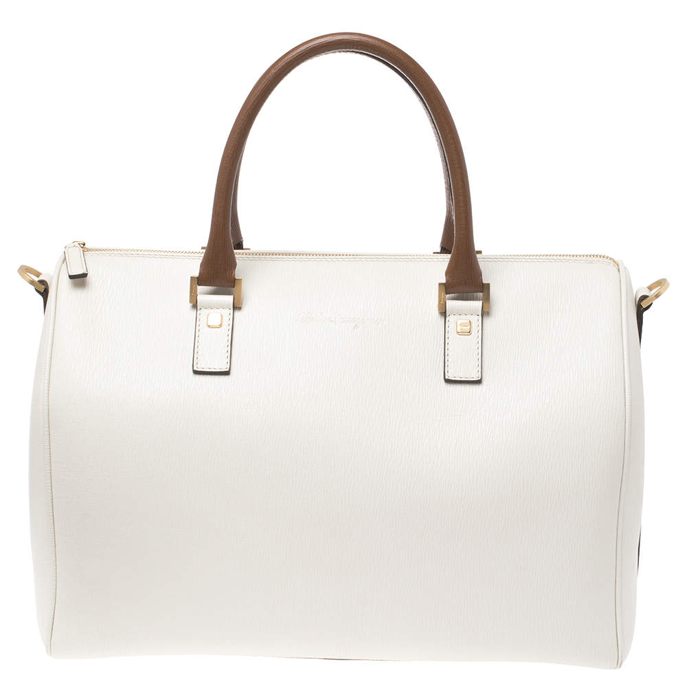 salvatore ferragamo white handbag