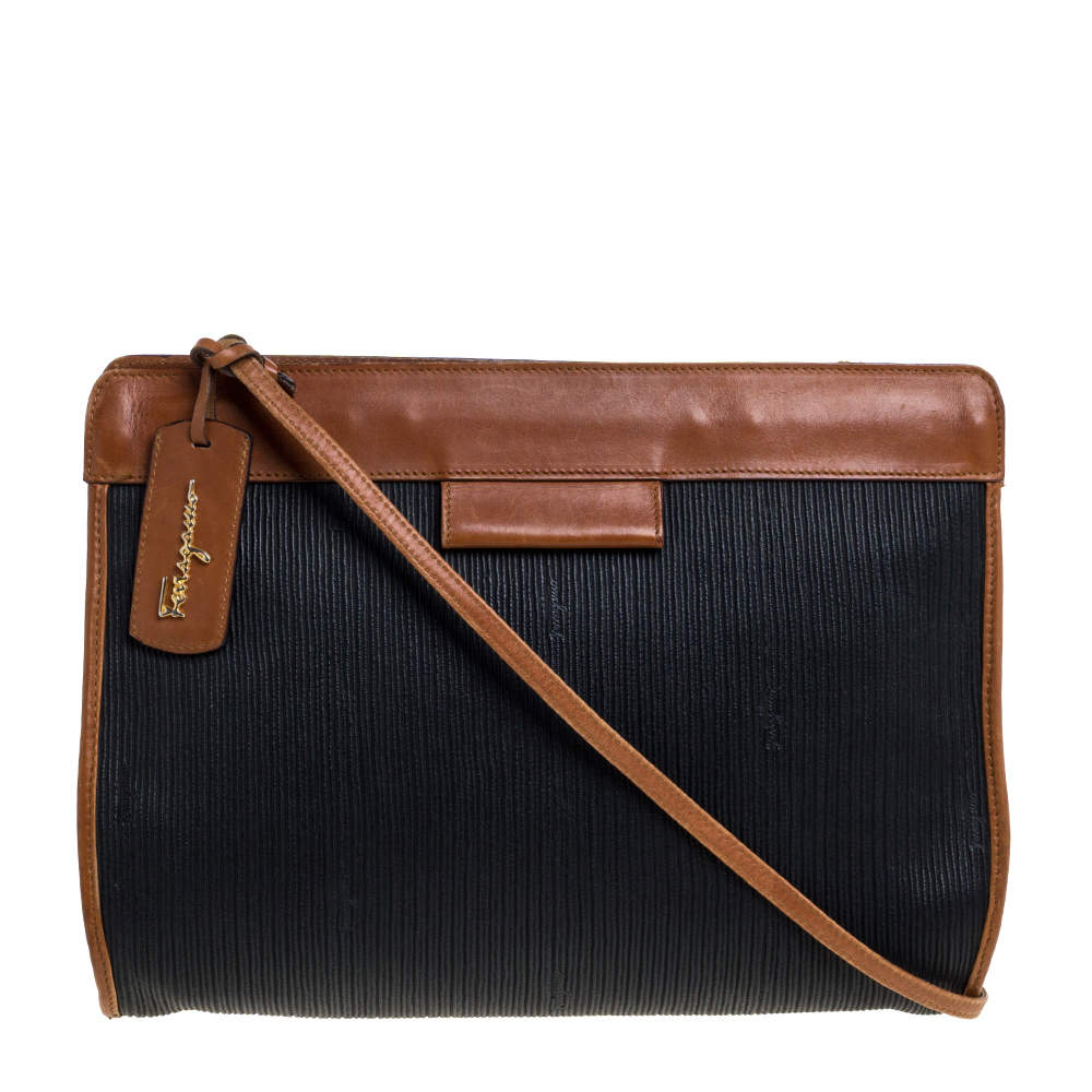 salvatore ferragamo leather shoulder bag