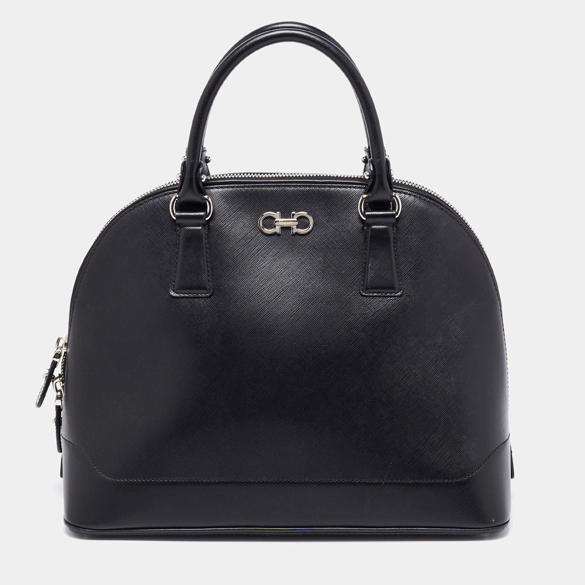 Pre Owned حقيبة سالفاتوري فيراغامو باتيك غانسينو جلد أسود