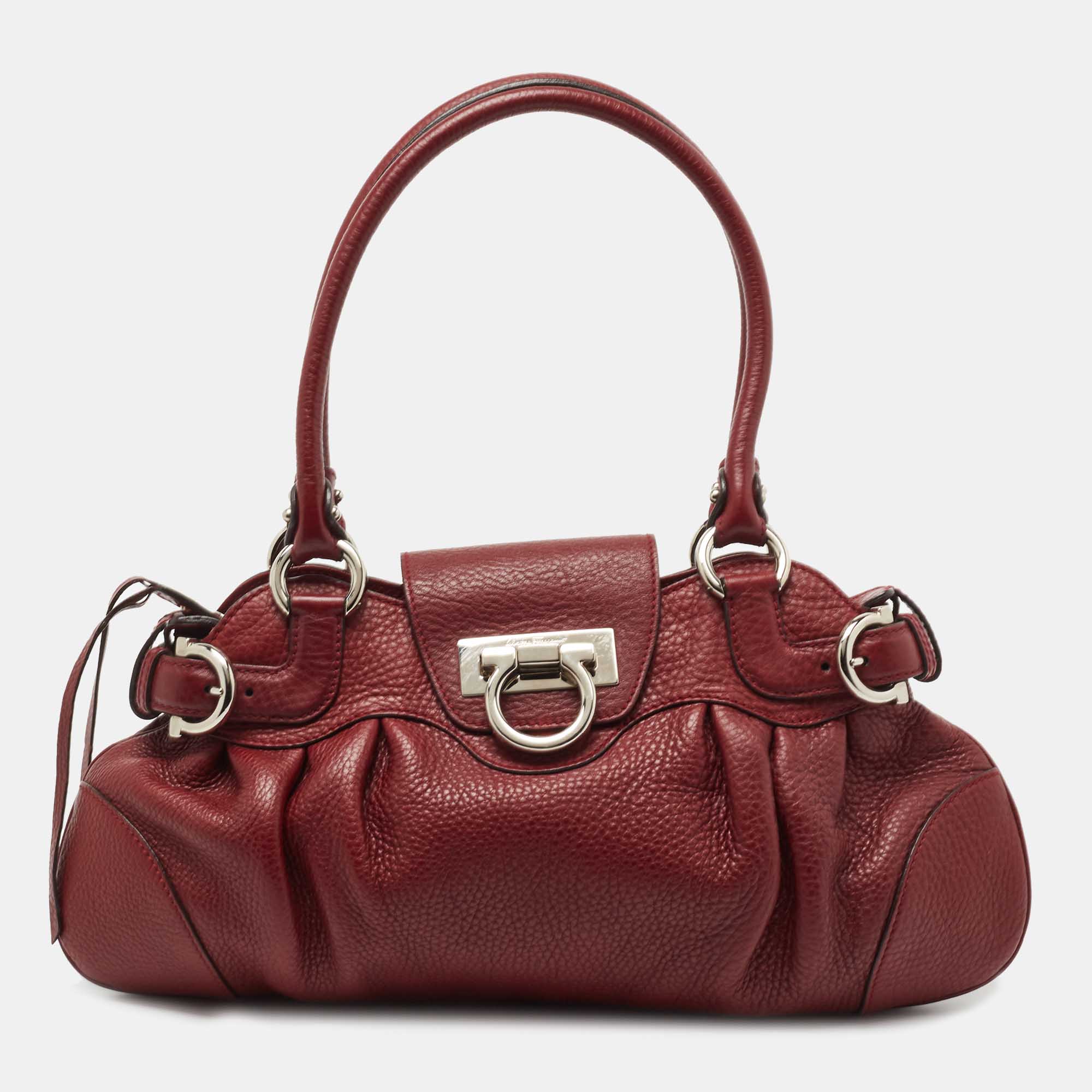 Salvatore Ferragamo Red Leather Marisa Satchel Salvatore Ferragamo ...