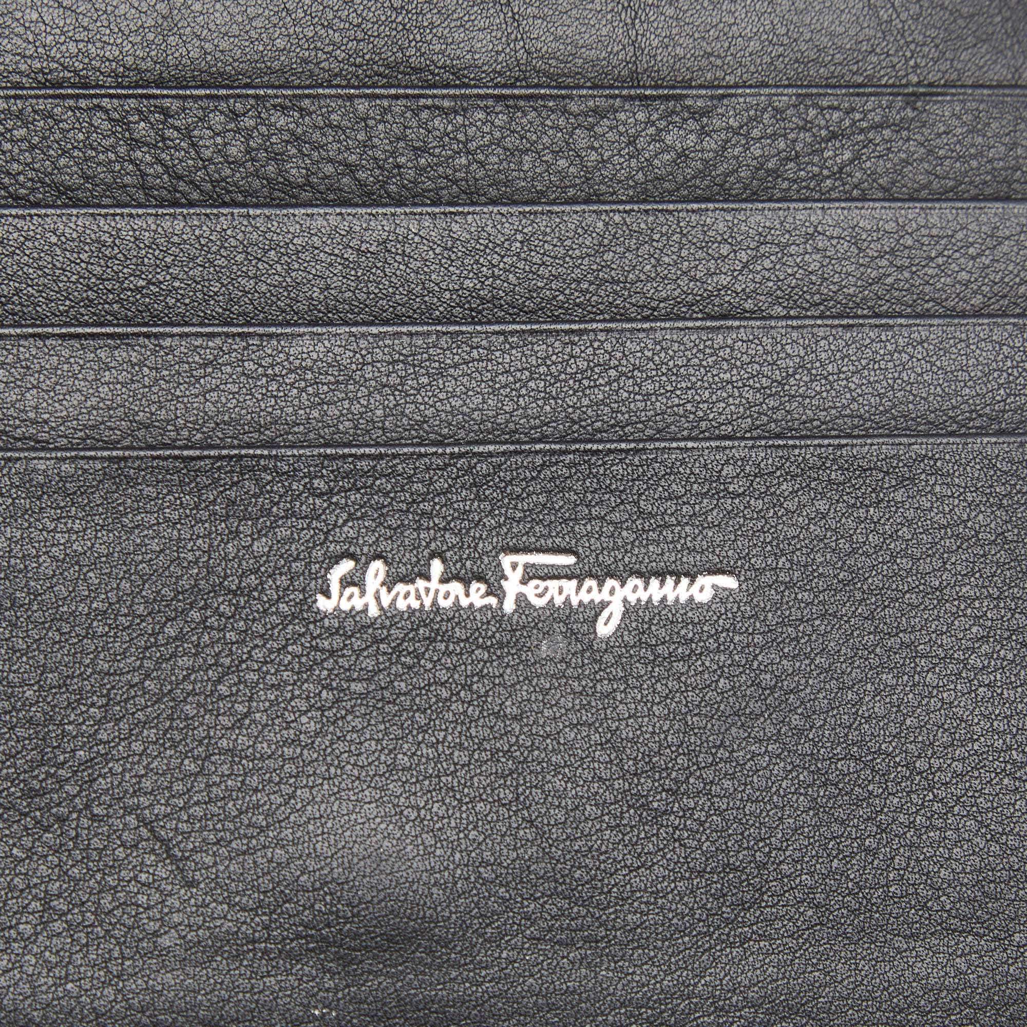 SALVATORE FERRAGAMO #31277 Black Saffiano Leather Gancini Wallet – ALL YOUR  BLISS