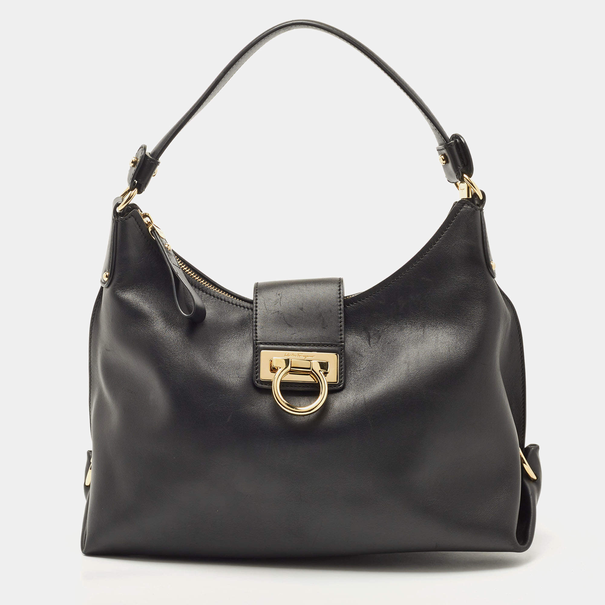 Salvatore Ferragamo Black Leather Fanisa Hobo Salvatore Ferragamo | The ...