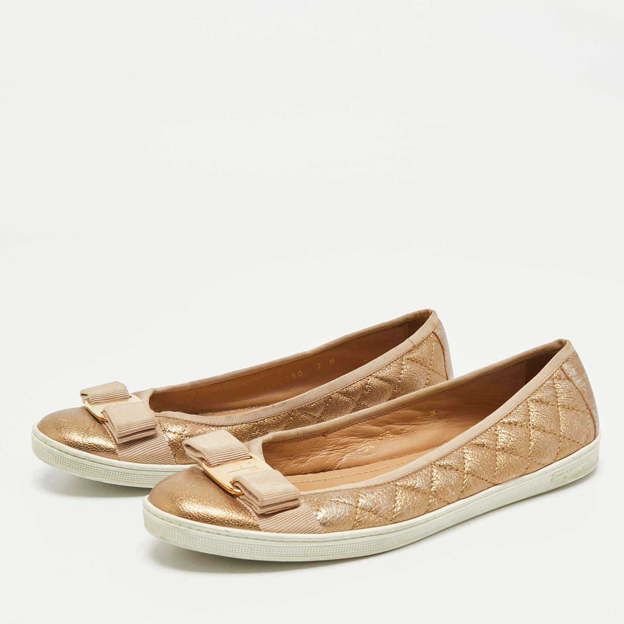 Salvatore Ferragamo White Floral Print Patent Leather Avola