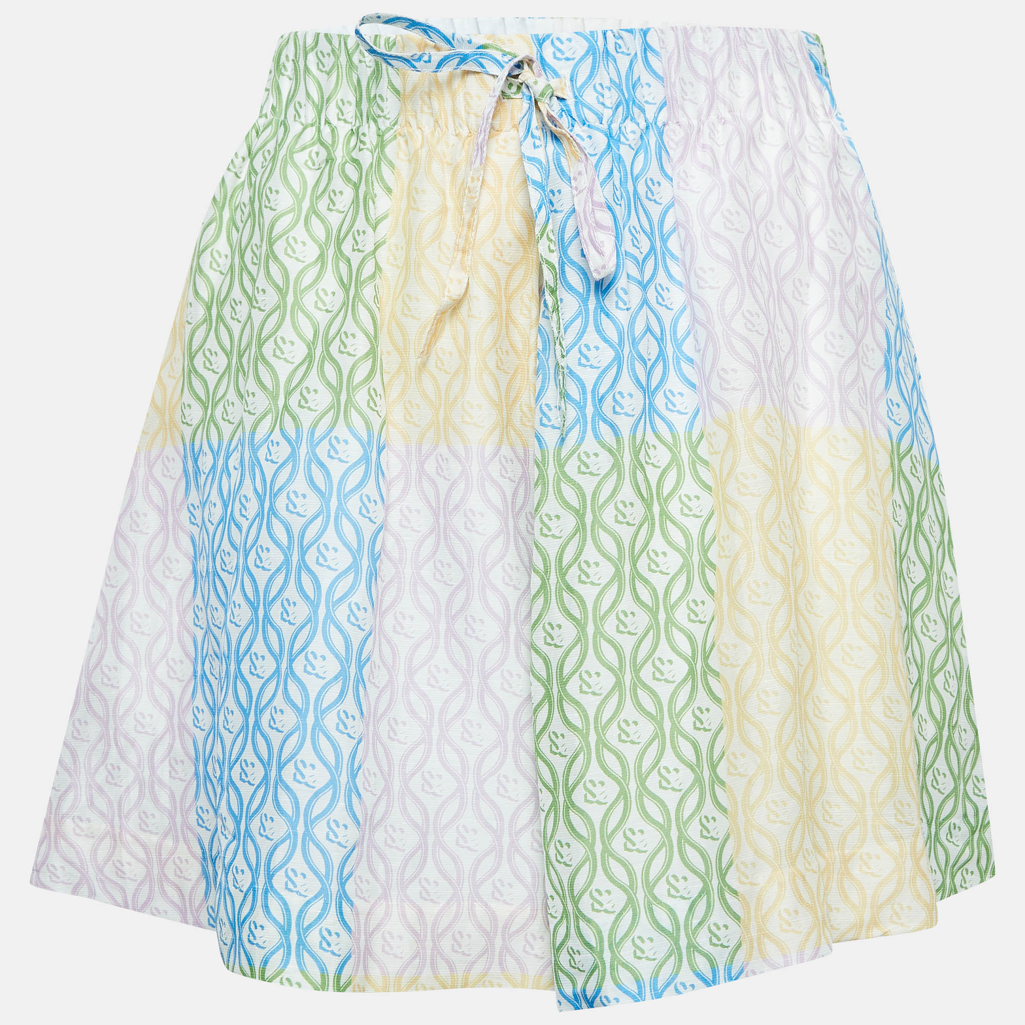 Sandro Multicolor Printed Linen Blend Shorts S