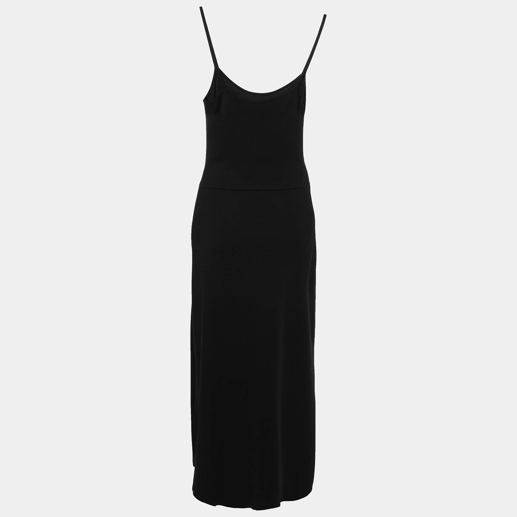 Sandro Black Knit Fabric Sleeveless Midi Dress M