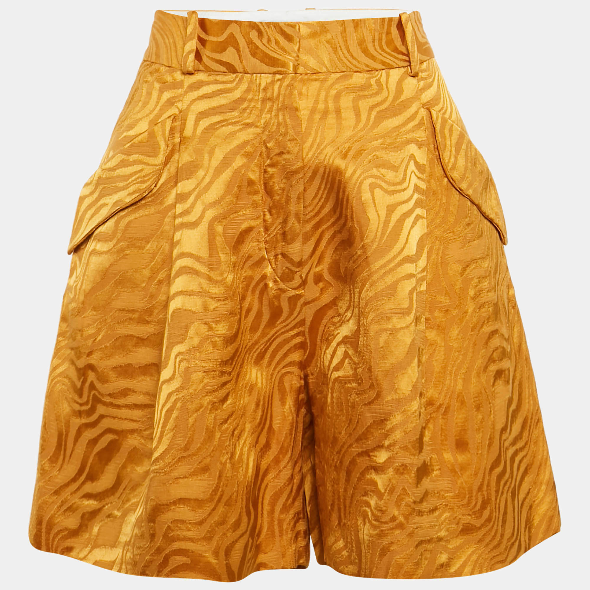 Sandro Orange Jacquard Shorts M