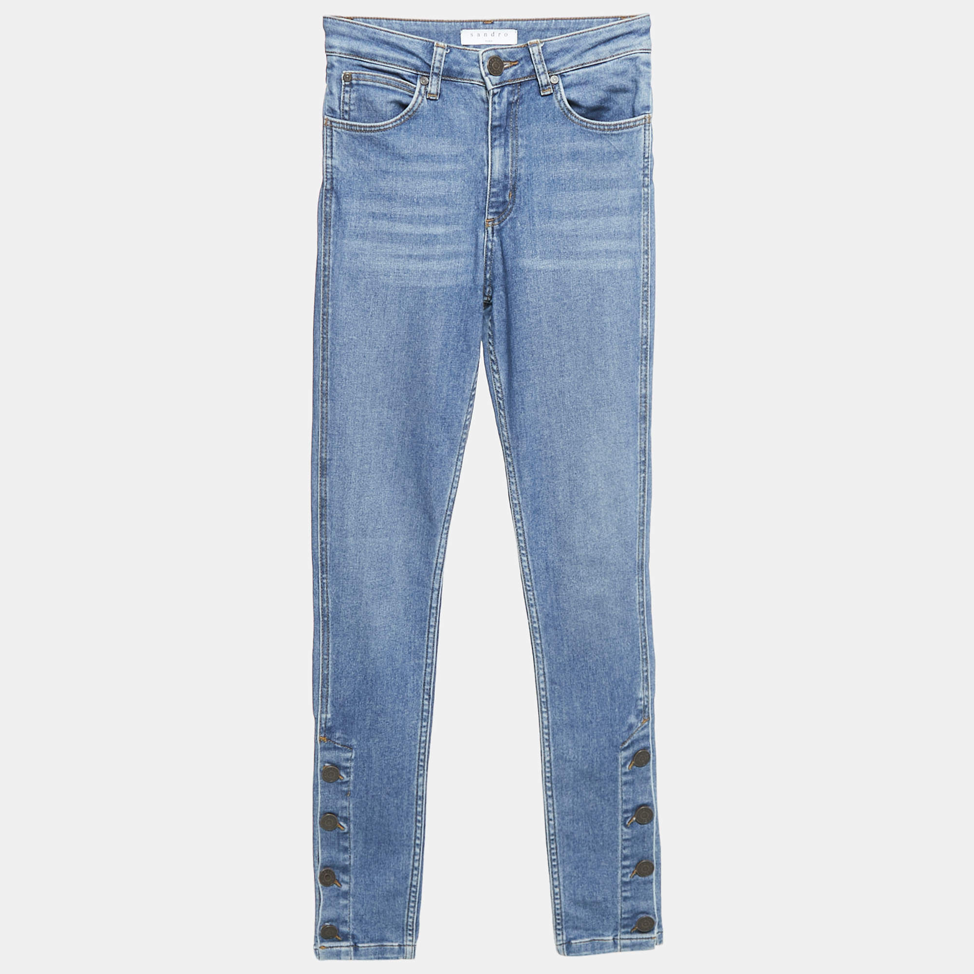 Sandro Blue Denim Skinny Jeans S Waist 35"